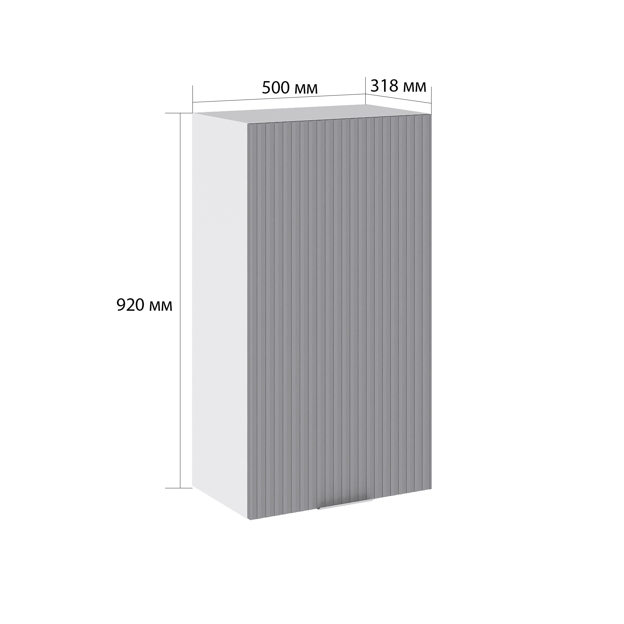 Изображение товара Навесной шкаф Сурская мебель Сиэль ян 50x92x31.8 см ЛДСП цвет монблан софт