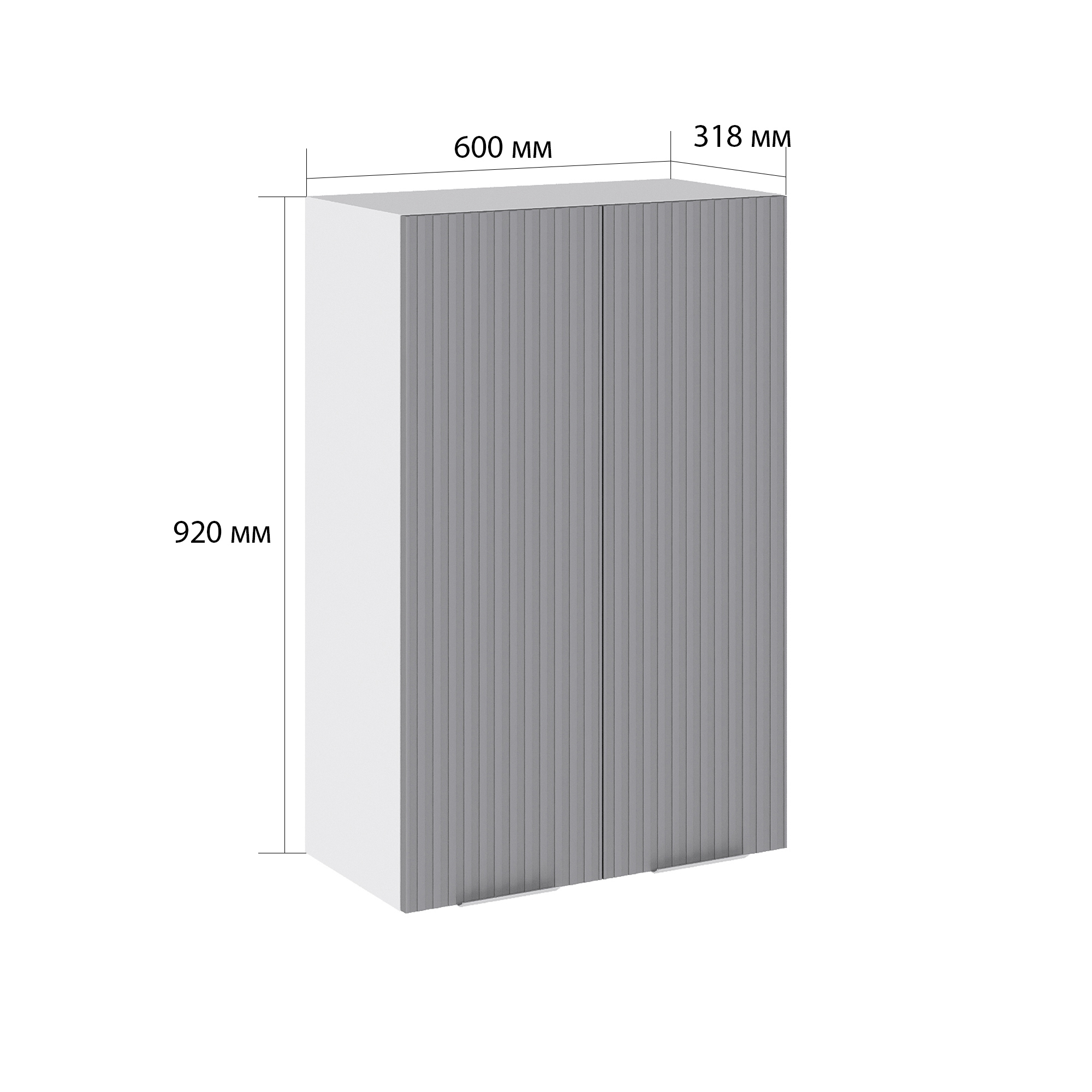 Изображение товара Навесной шкаф Сурская мебель Сиэль ян 60x92x31.8 см белый серый ФПВХ