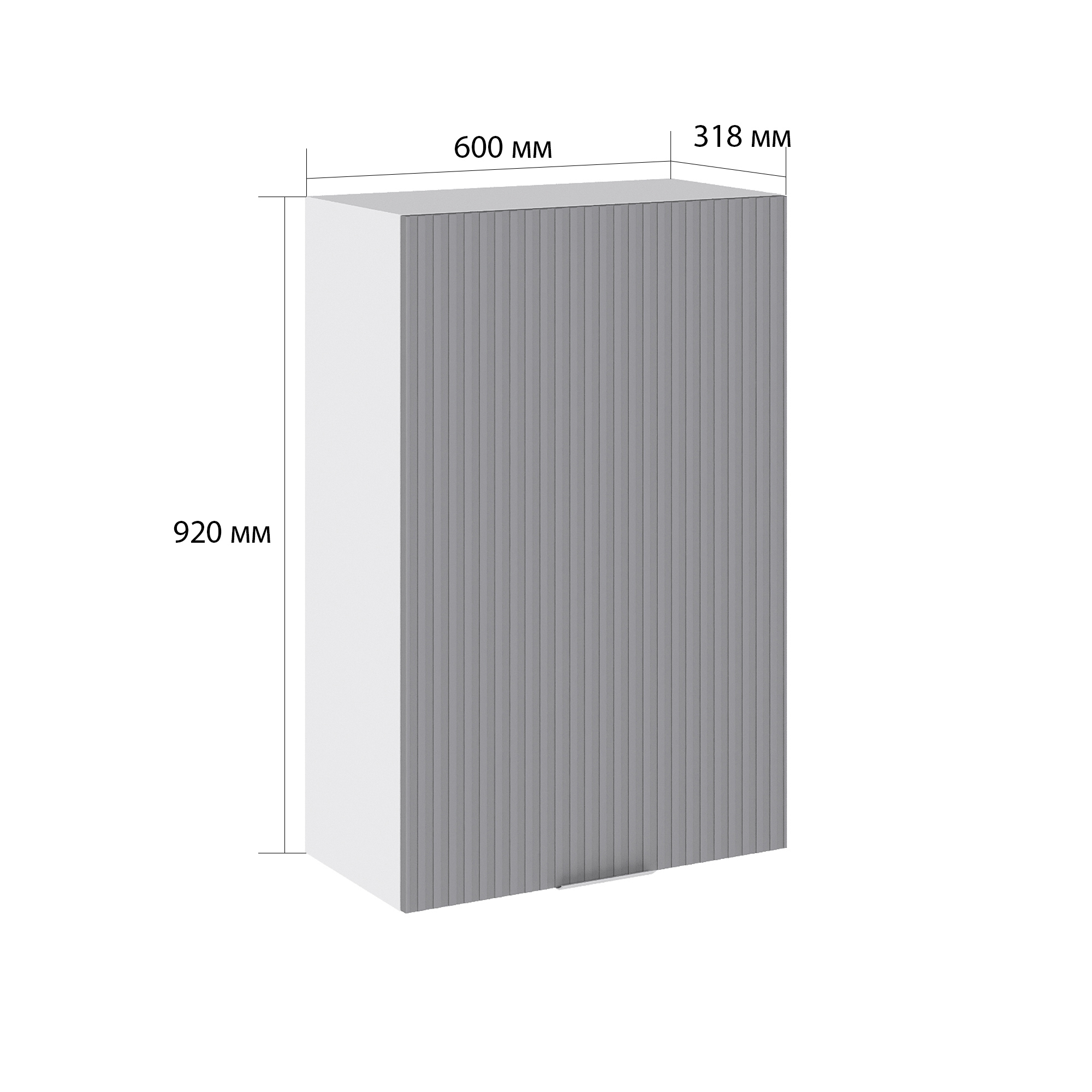 Изображение товара Навесной шкаф Сурская мебель Сиэль Ян 60x92x31.8 см белый софт МДФ ПВХ Россия