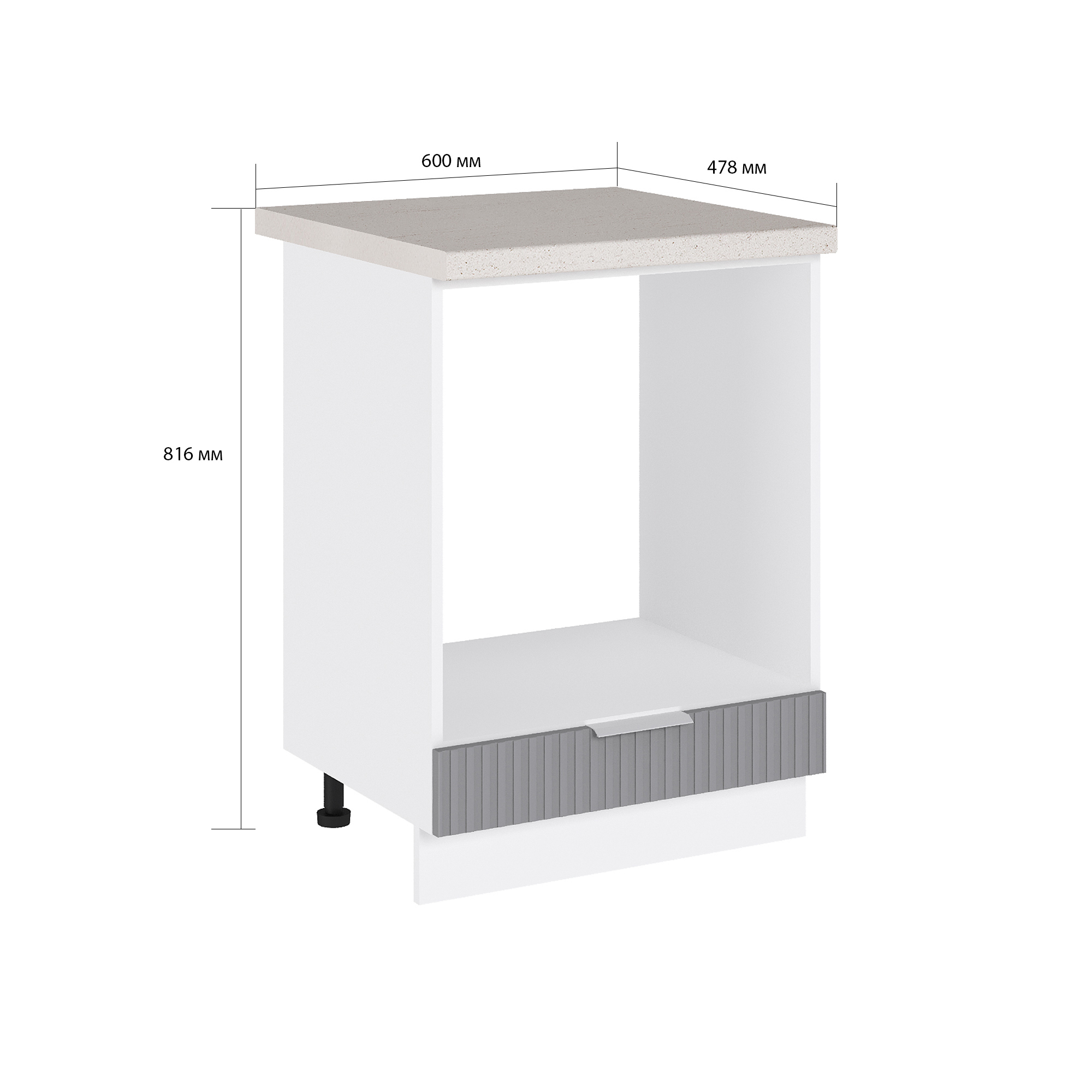 Изображение товара Напольный шкаф по духовке Сиэль ян 60x81.6x47.8 см белый В гарантией 1 год