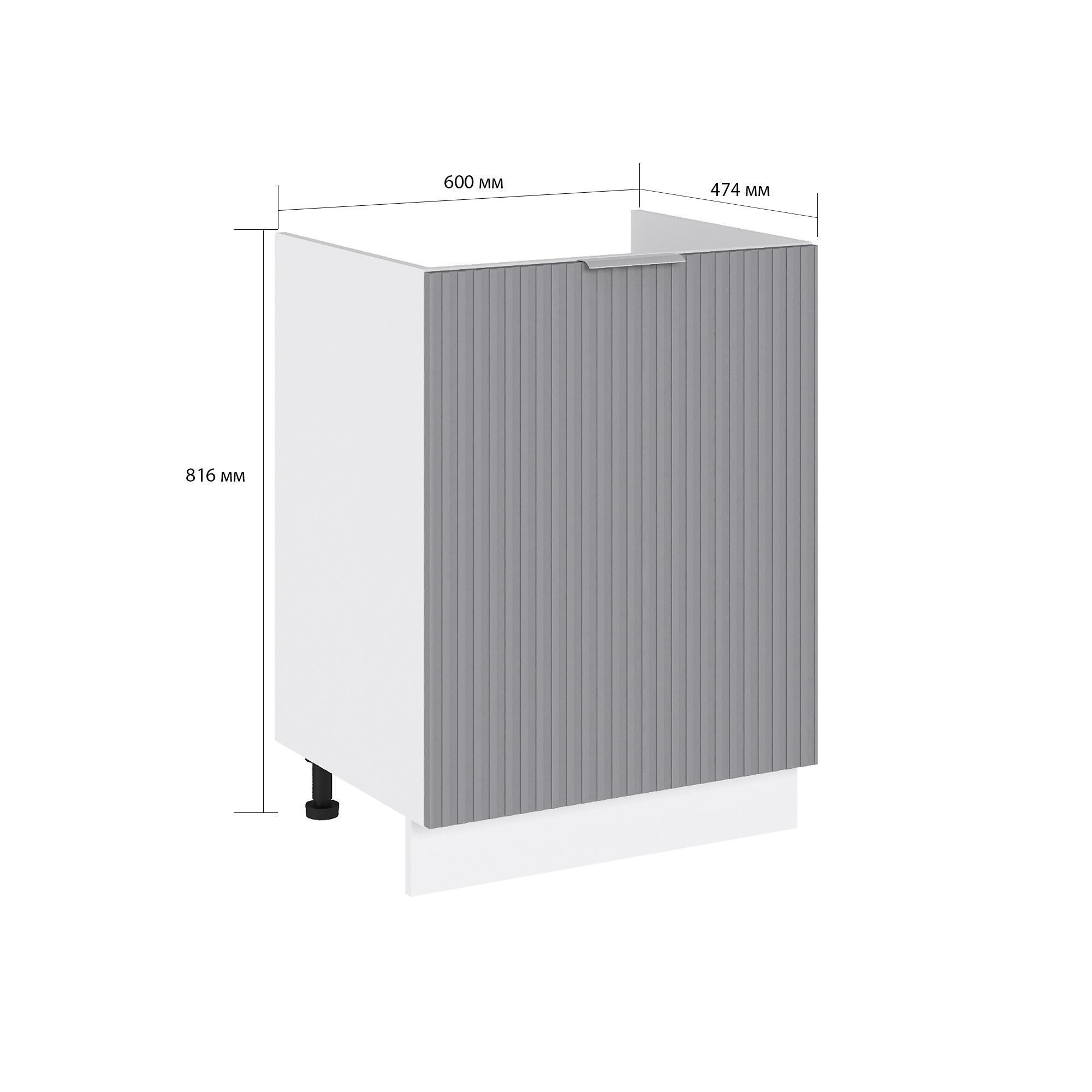 Изображение товара Напольный шкаф под мойку Сурская мебель Сиэль ян 60x81.6x47.8 см ЛДСП цвет монблан софт
