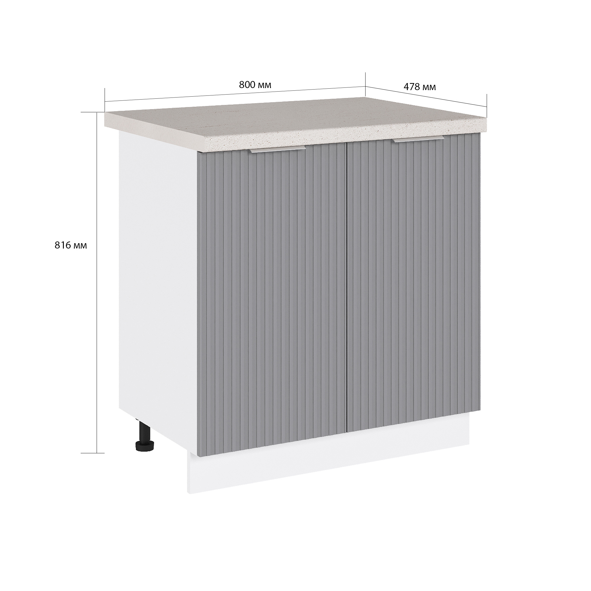 Изображение товара Напольный шкаф Сурская мебель Сиэль ЯН белый 80x81.6x47.8 см Монблан софт