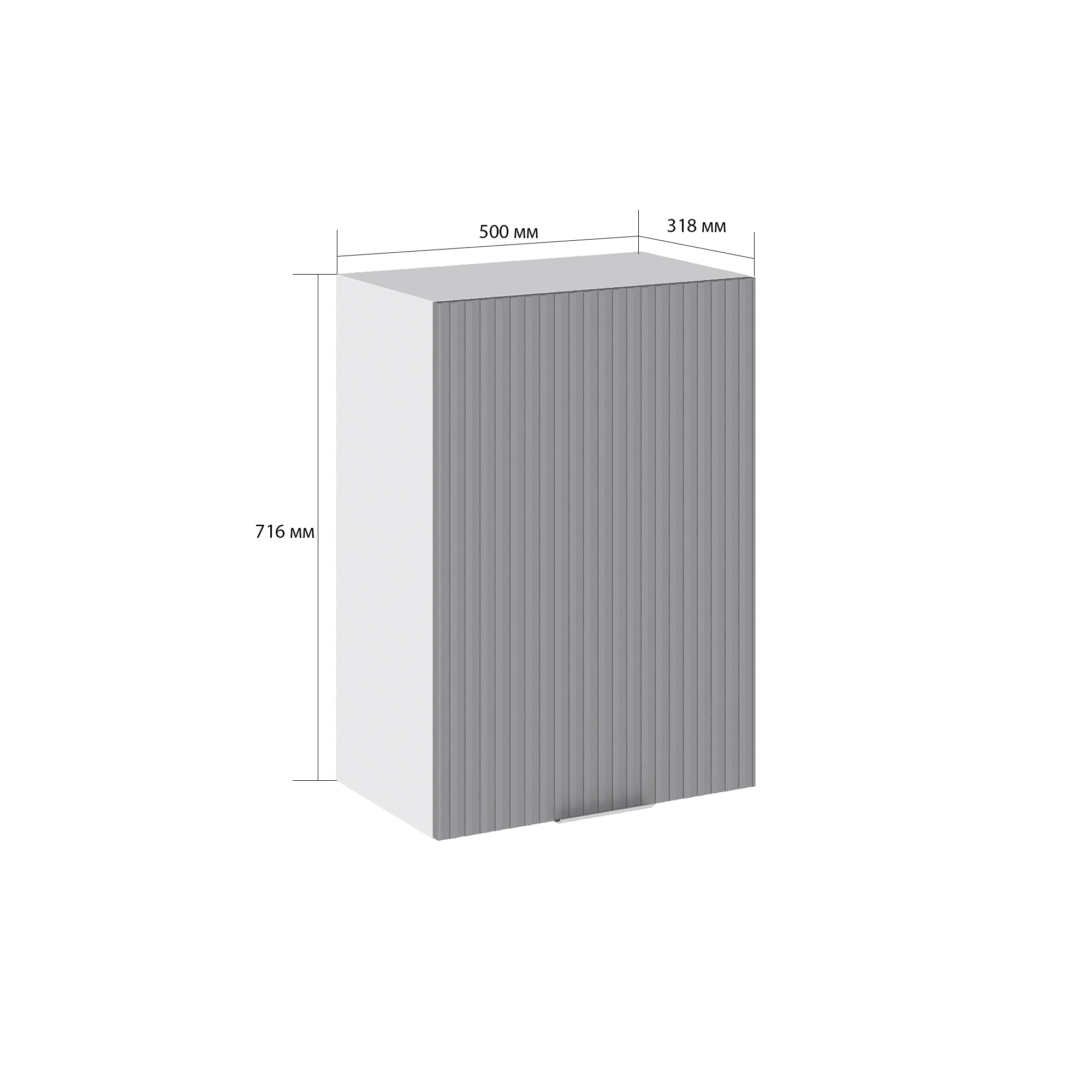 Изображение товара Навесной шкаф Сурская мебель Сиэль ян 50x71.6x31.8 см ЛДСП Монблан софт