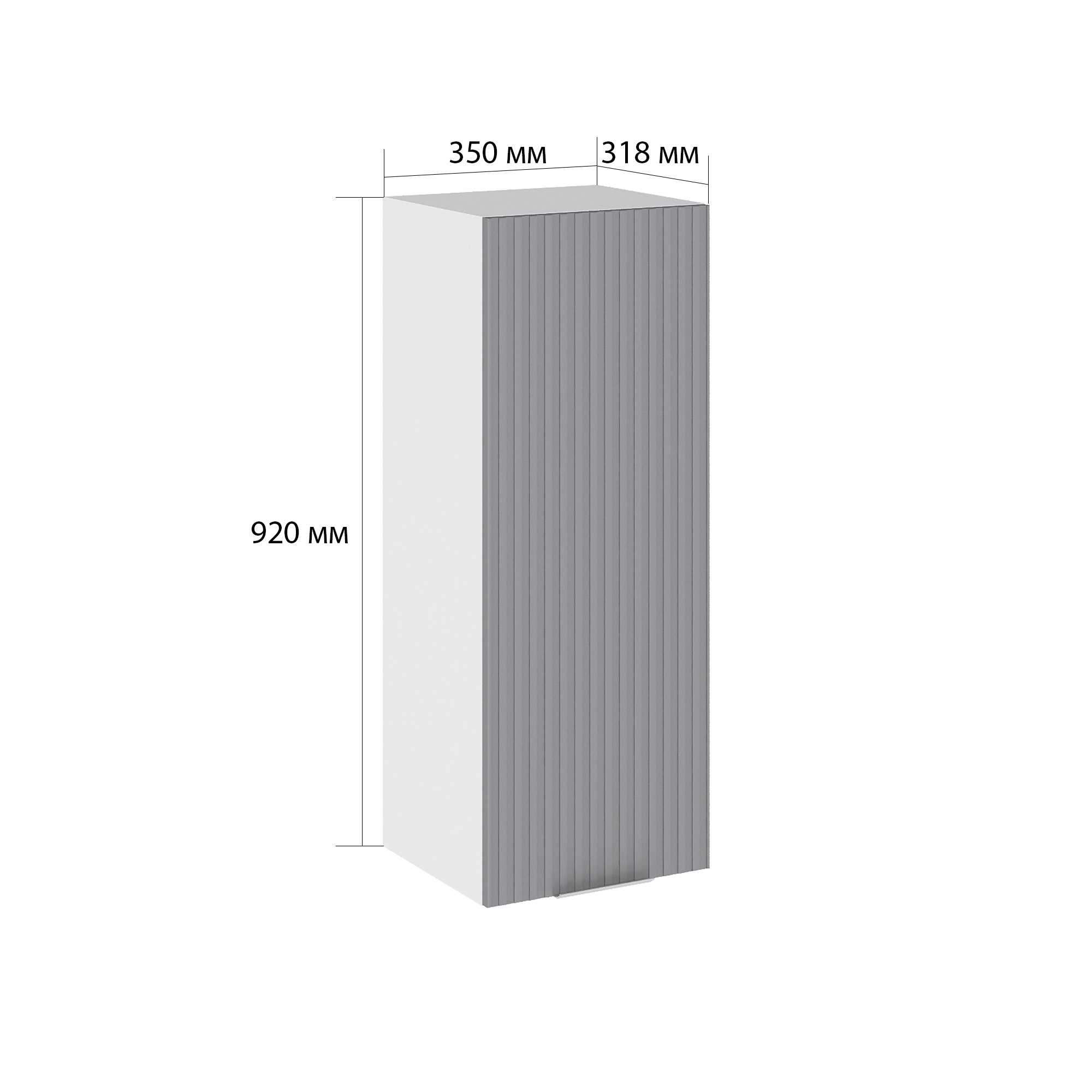 Изображение товара Навесной шкаф Сурская мебель Сиэль ян 35x92x31.8 см ЛДСП цвет монблан софт