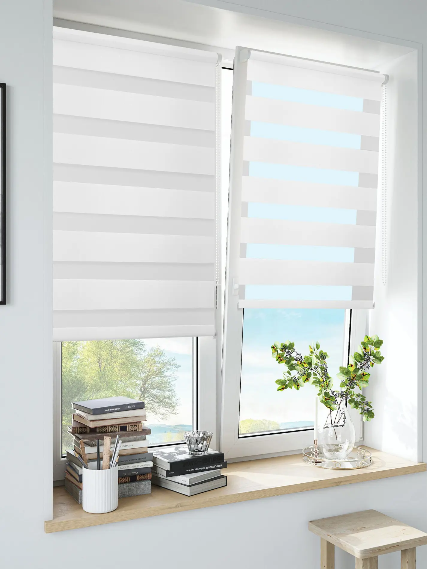Штора рулонная день-ночь Inspire Peter 40x160 см белая White 0 - 13