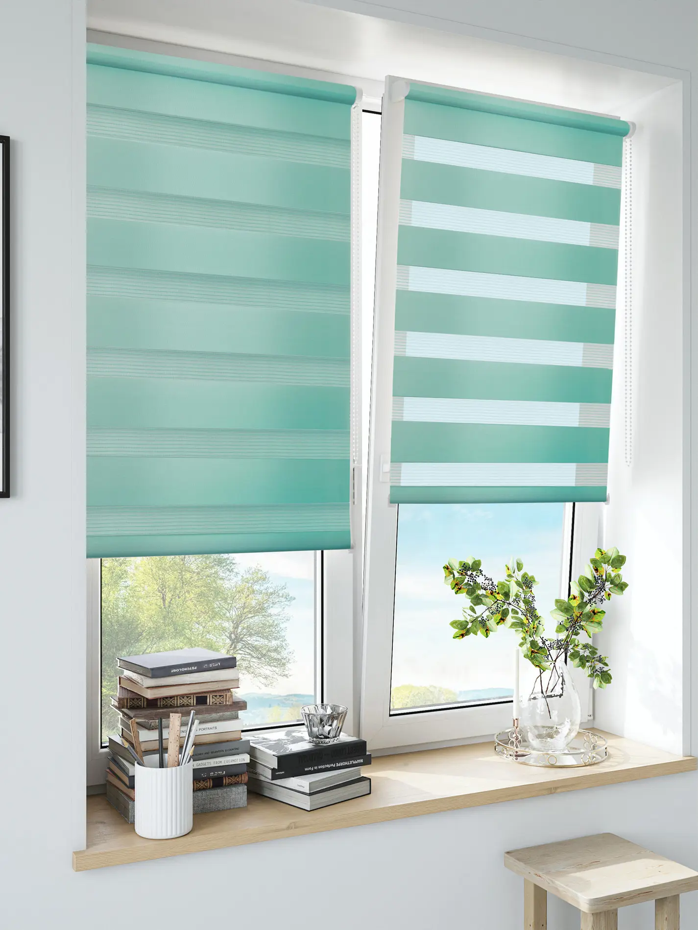 Штора рулонная день-ночь Inspire Peter 50x160 см бирюза Aqua 3 - 13