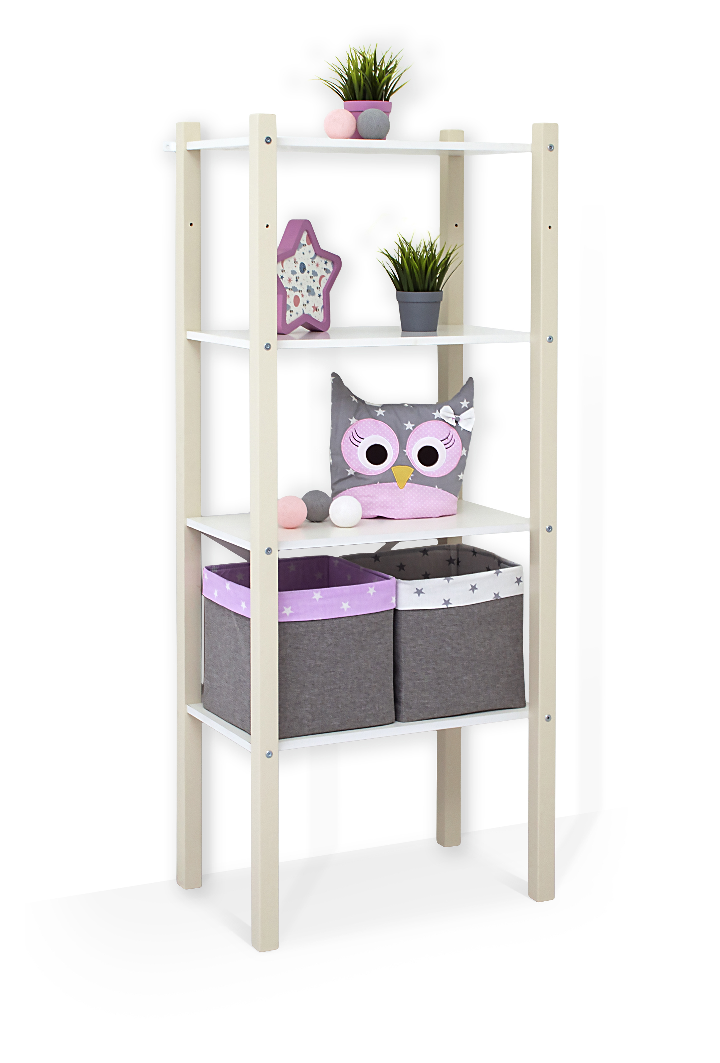 Изображение товара Детский стеллаж трансформер Бельмарко 158х65х42 см, ЛДСП и сосна, бежевый