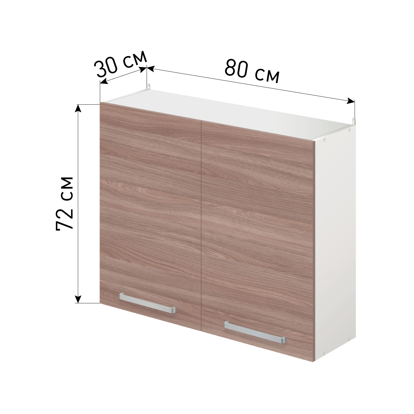 Изображение товара Навесной шкаф для кухни Лидер Стиль SHP80_YHT 80x72x30 см из ламинированного ДСП