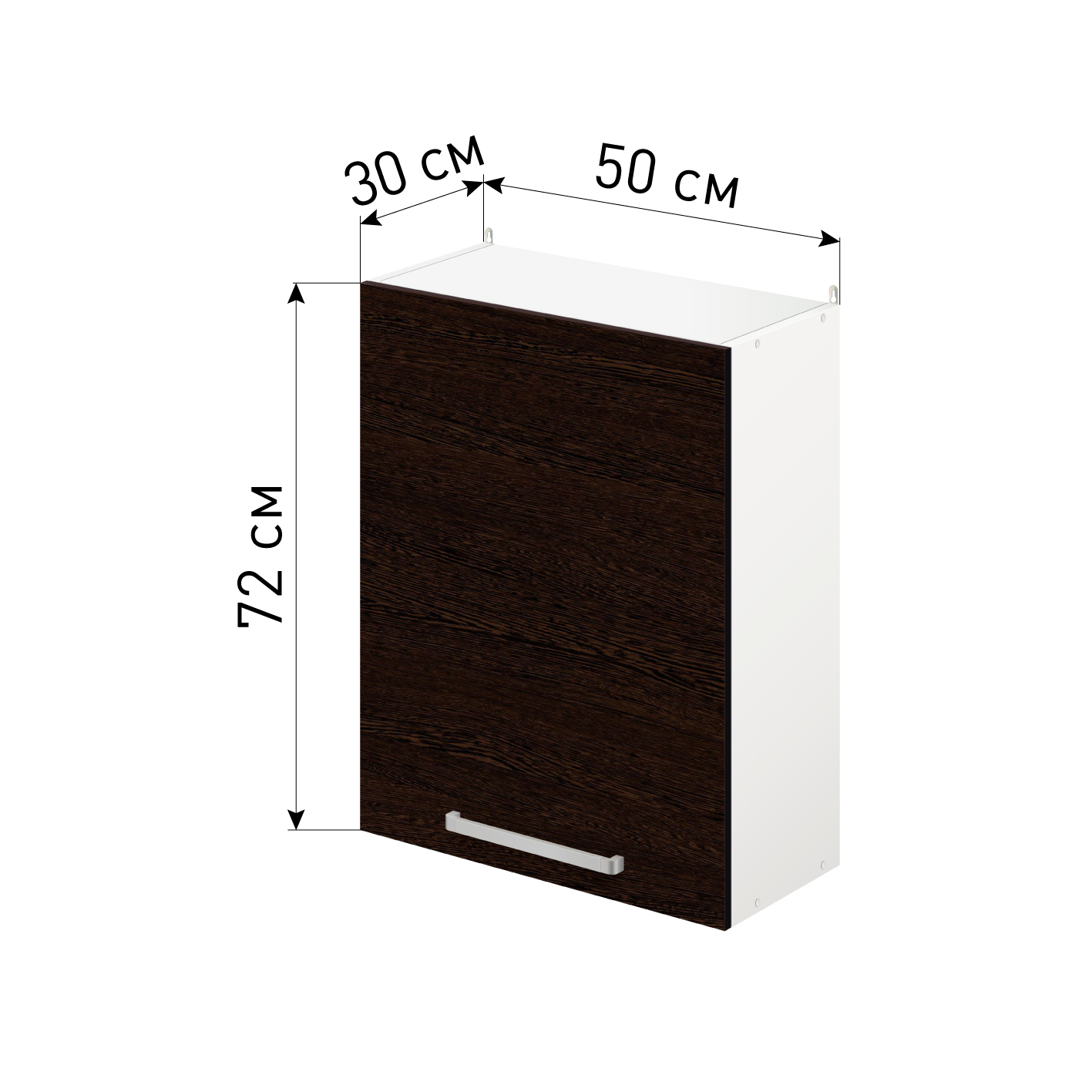 Изображение товара Навесной шкаф Лидер Стиль SHS50_VG 50x72x30 см ЛДСП цвет венге