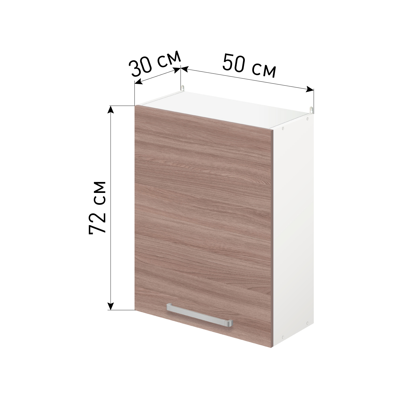 Изображение товара Навесной шкаф Лидер Стиль SHS50_YHT 50x72x30 см ЛДСП