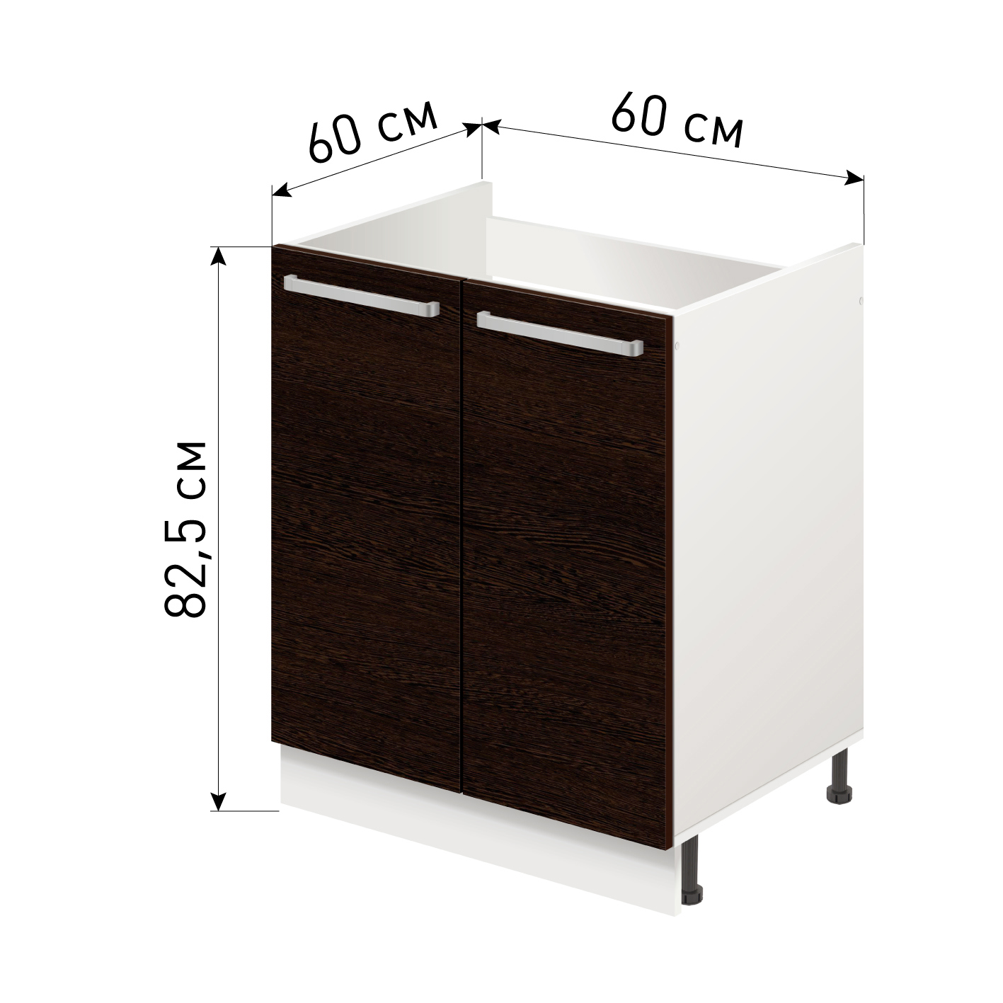 Изображение товара Напольный шкаф Лидер Стиль TP60602_VG 60x82x60 см из ЛДСП венге