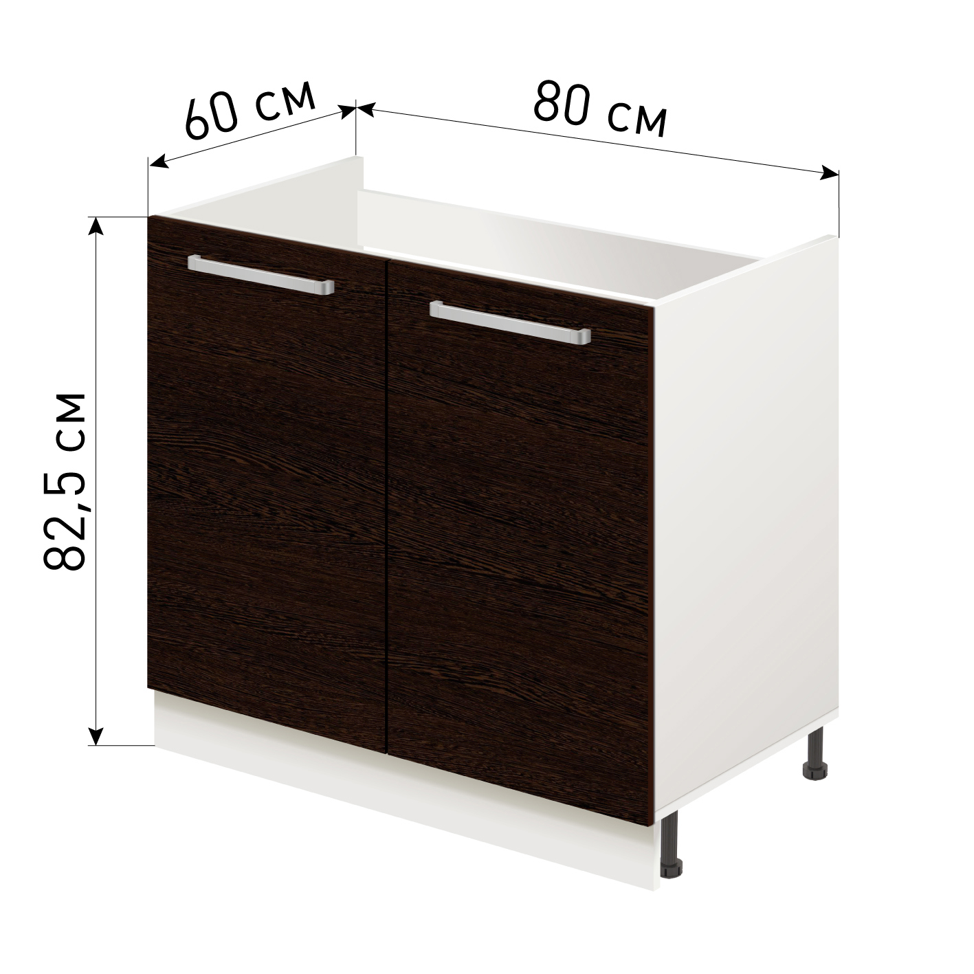 Изображение товара Напольный шкаф Лидер Стиль TP8060_VG 80x82x60 см ЛДСП цвет венге