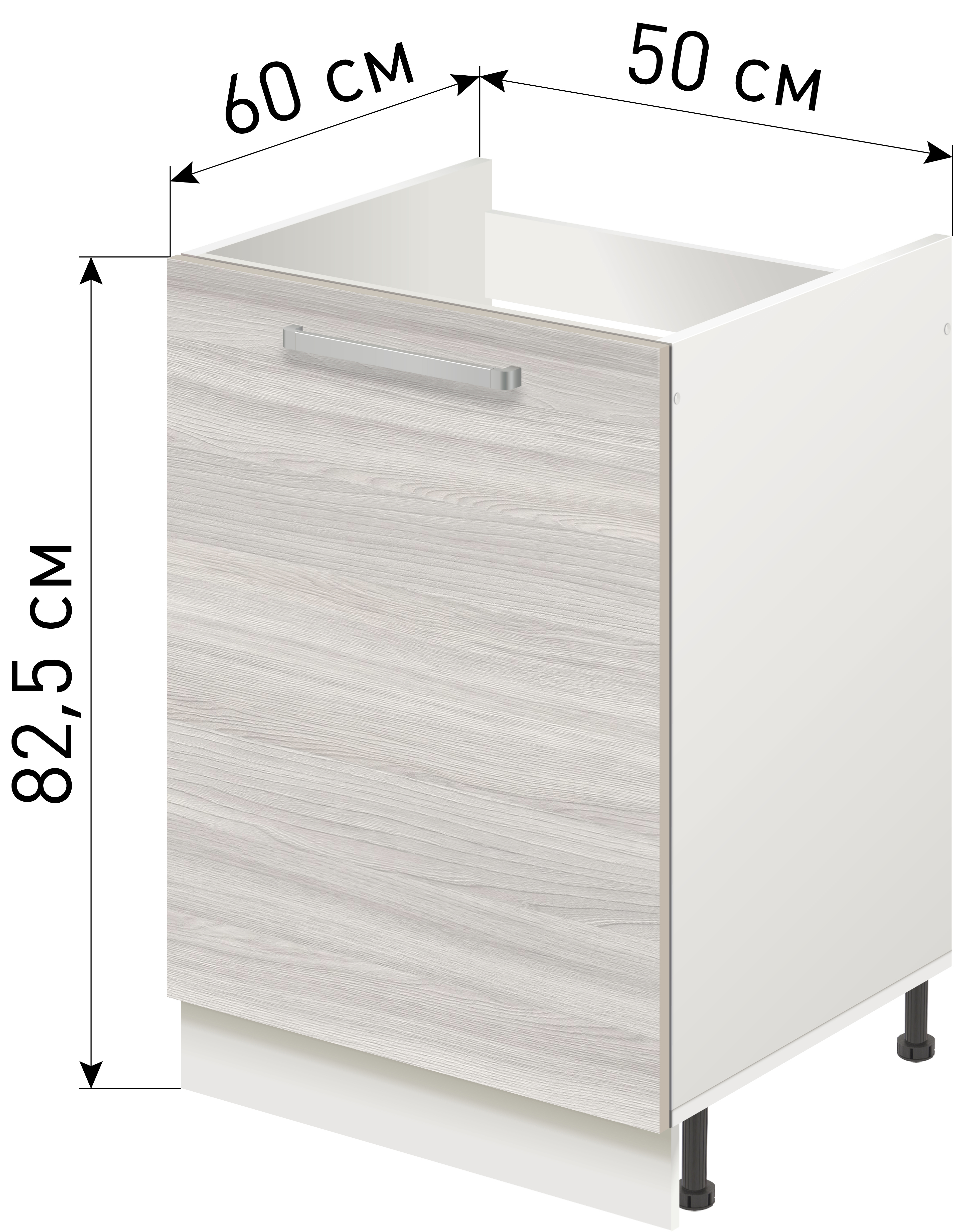 Изображение товара Напольный шкаф Лидер Стиль TP5060_YHS 50x82x60 см из ЛДСП цвет ясень шимо светлый