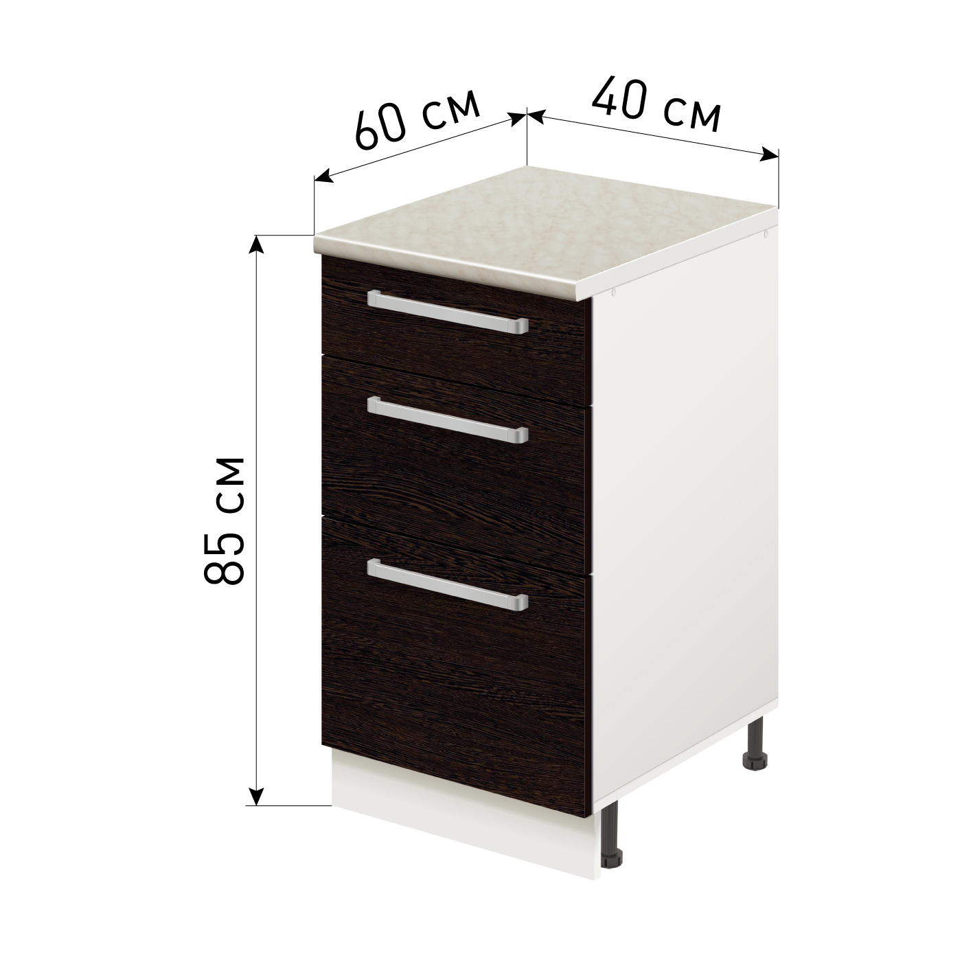 Изображение товара Напольный шкаф Лидер Стиль TSB40603_VG 40x85x60 см ЛДСП цвет венге