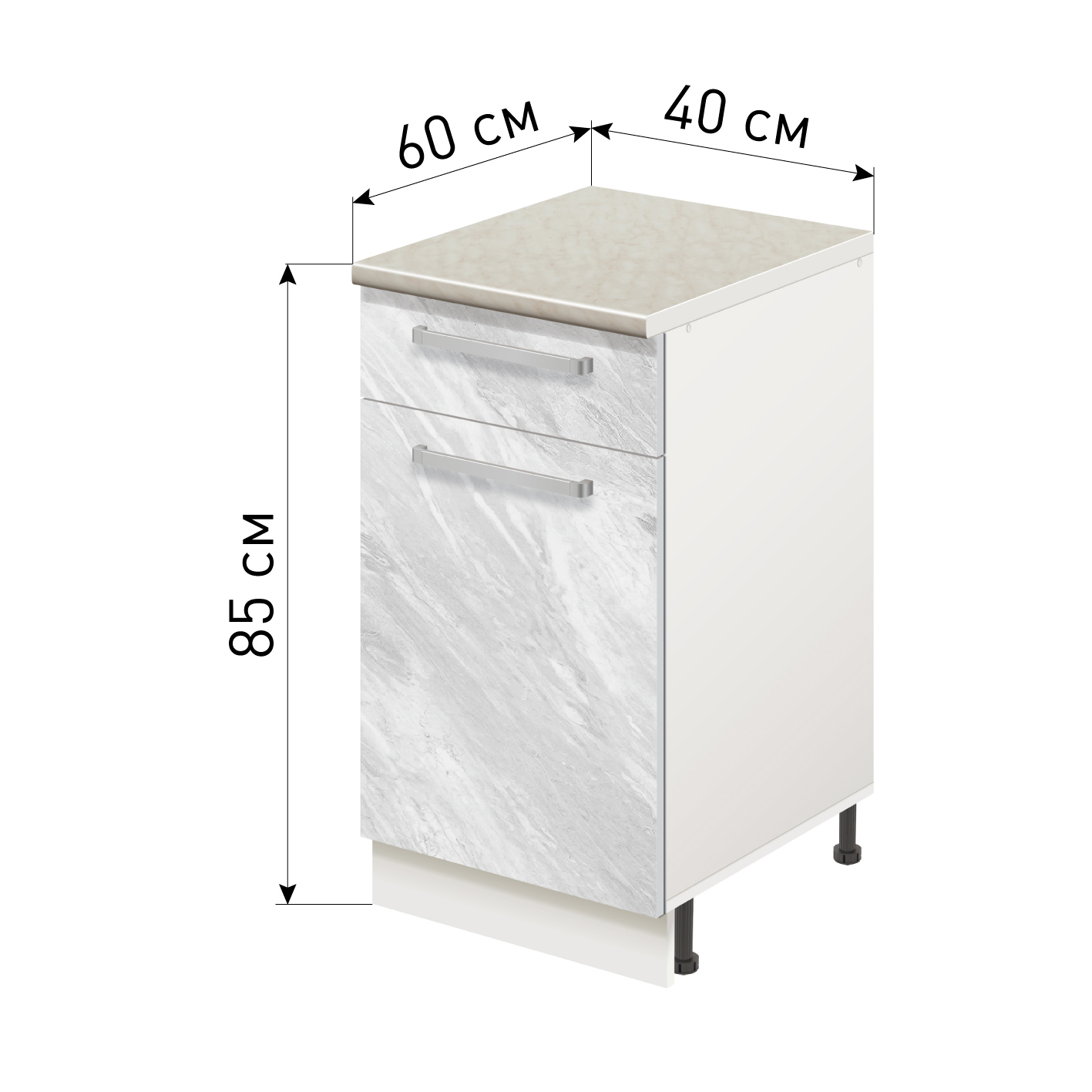 Изображение товара Напольный шкаф Лидер Стиль TSBY4060_MR 40x85x60 см ЛДСП цвет