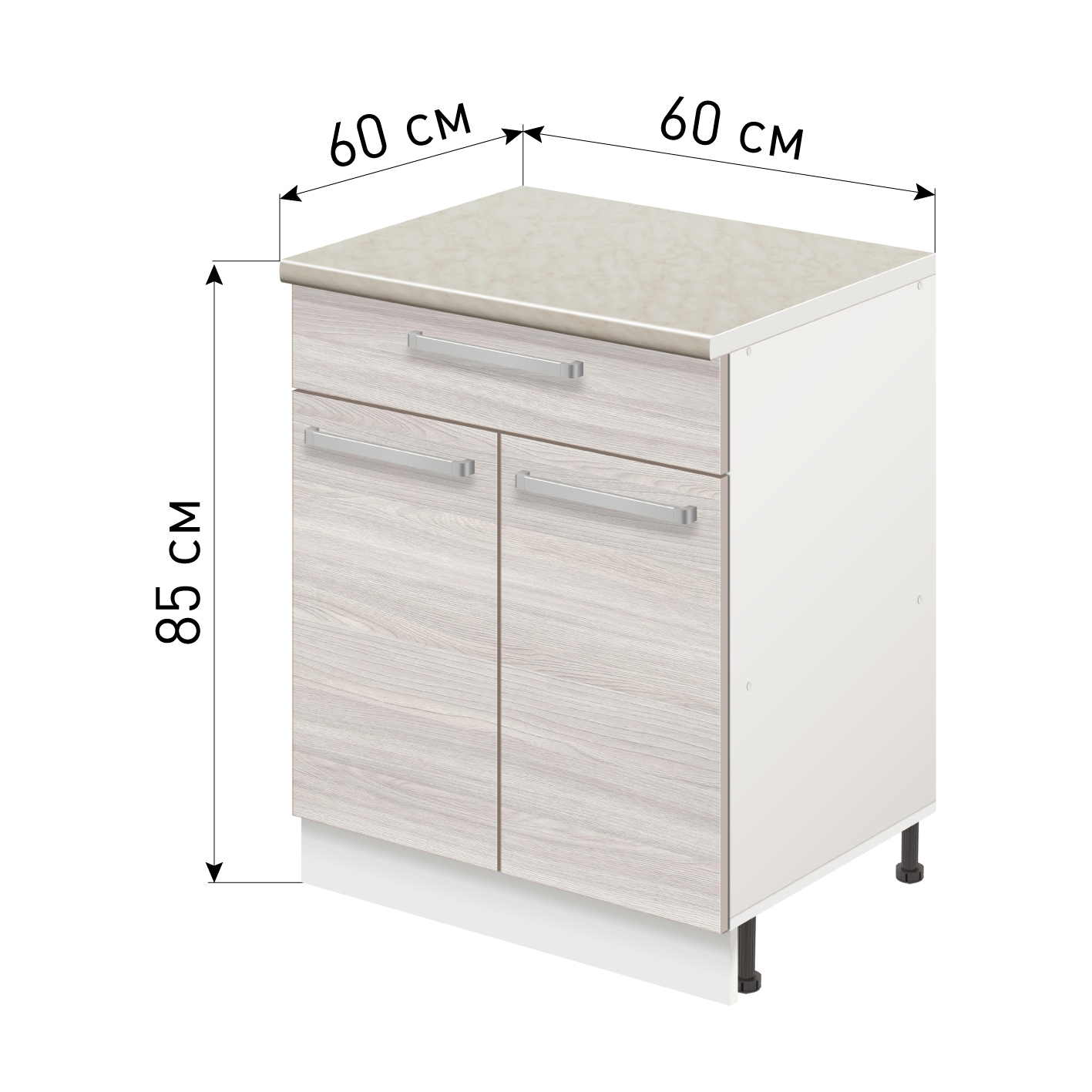 Изображение товара Напольный шкаф Лидер Стиль TSBY6060_YHS 60x85 см ЛДСП