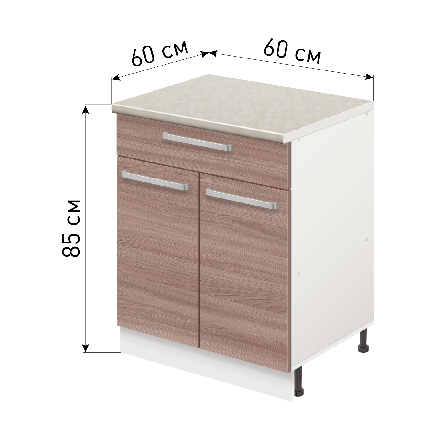 Изображение товара Напольный шкаф Лидер Стиль TSBY6060_YHT 60x85x60 см ЛДСП