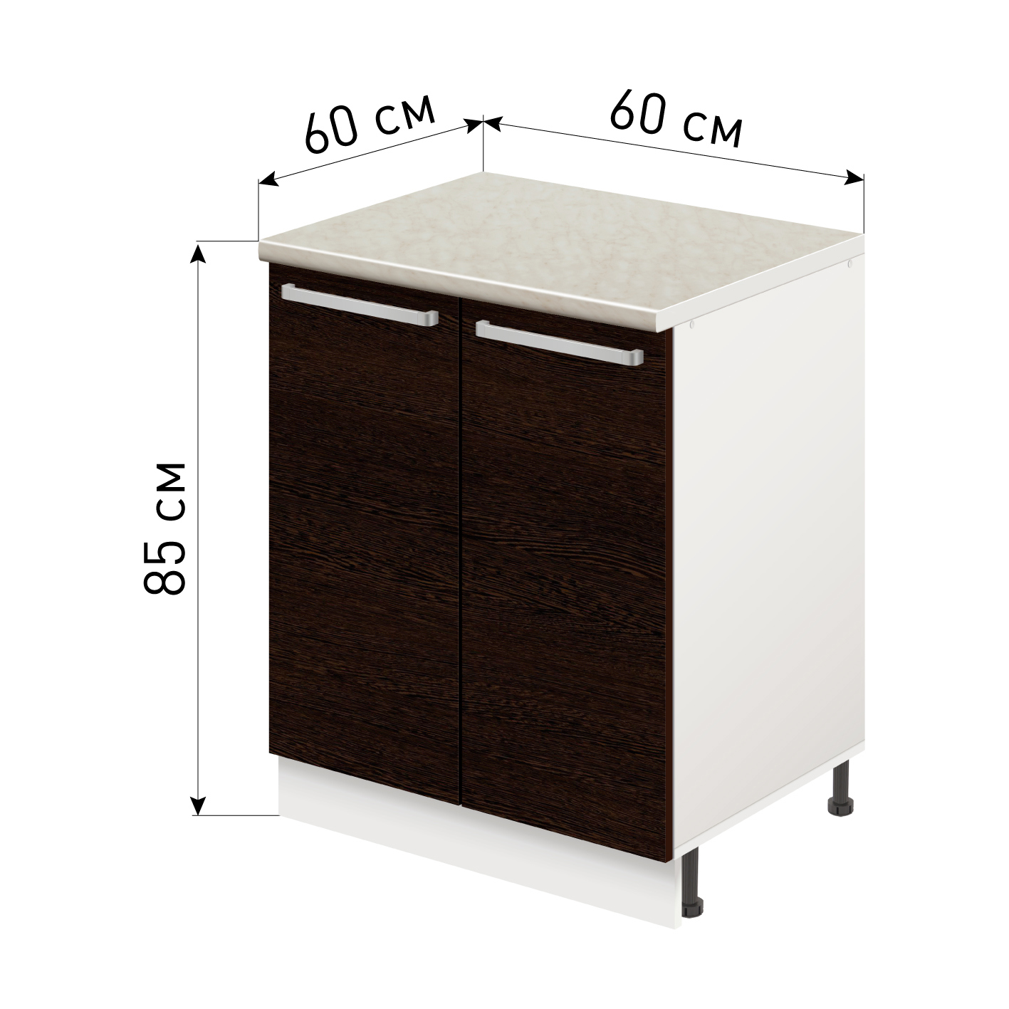 Изображение товара Напольный шкаф Лидер Стиль TSB60602_VG 60x85x60 см ЛДСП цвет венге