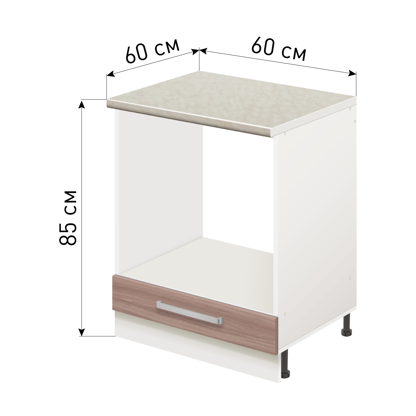 Изображение товара Кухонный шкаф для духовки Лидер Стиль TDB6060_YHT 60x85x60 см ЛДСП цвет