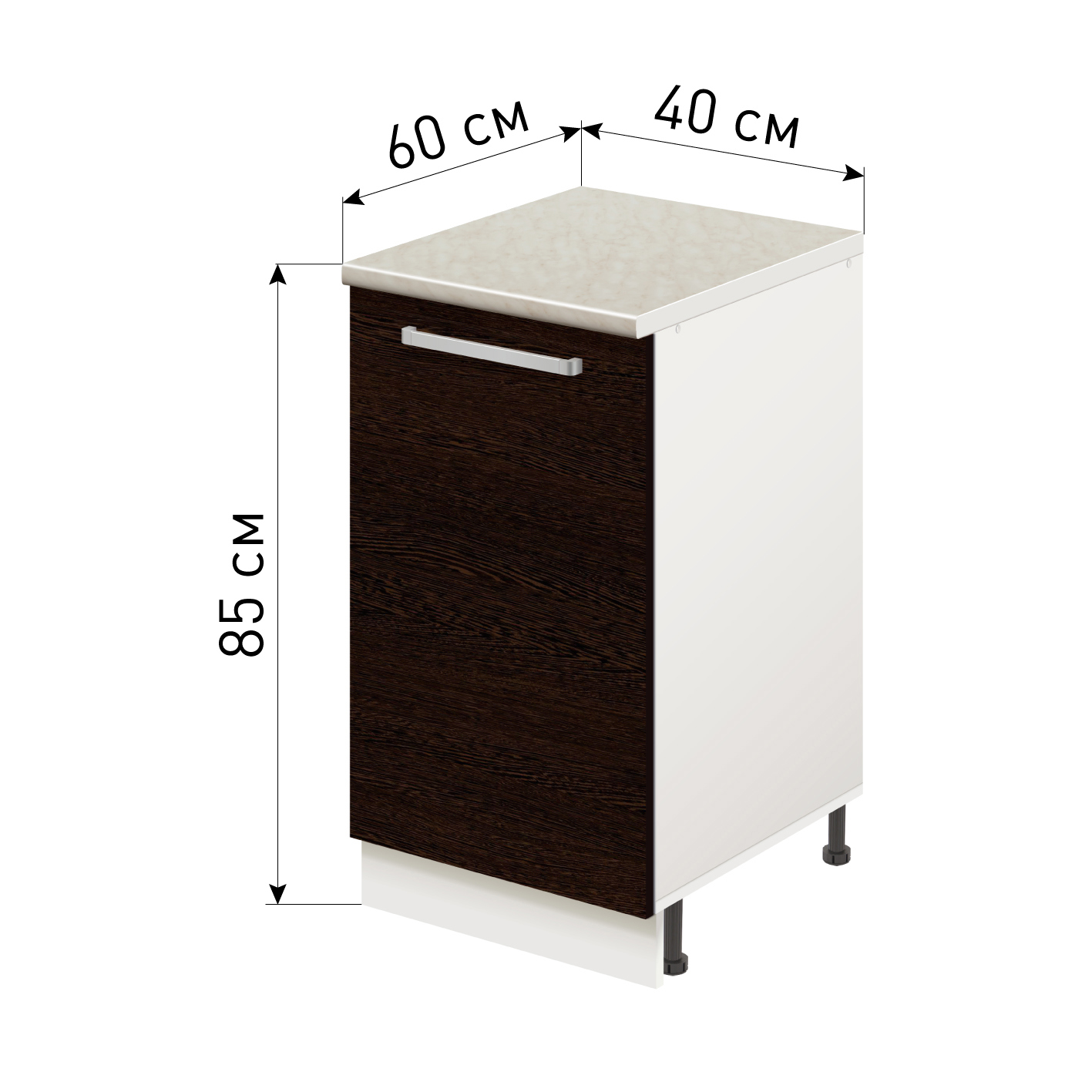 Изображение товара Напольный шкаф Лидер Стиль TSB4060_VG 40x85x60 см ЛДСП венге