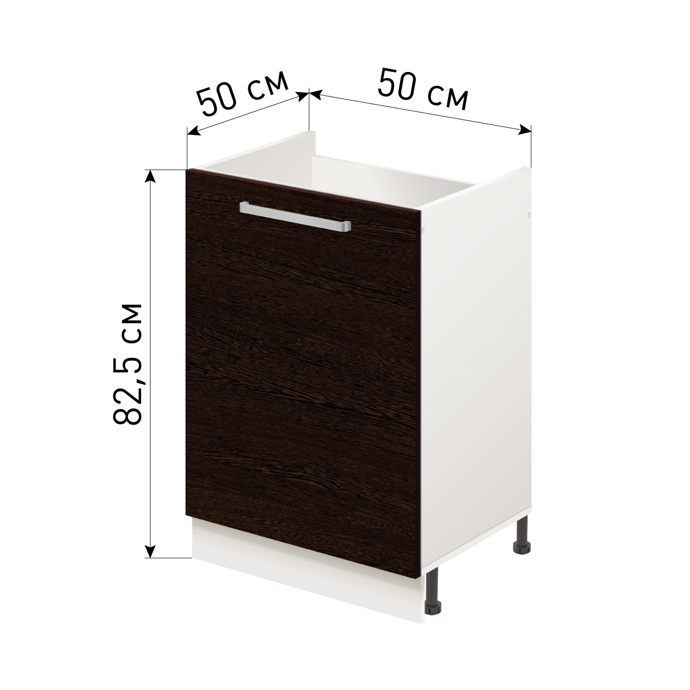 Изображение товара Напольный шкаф Лидер Стиль TP5050_VG 50x82x50 см ЛДСП цвет венге