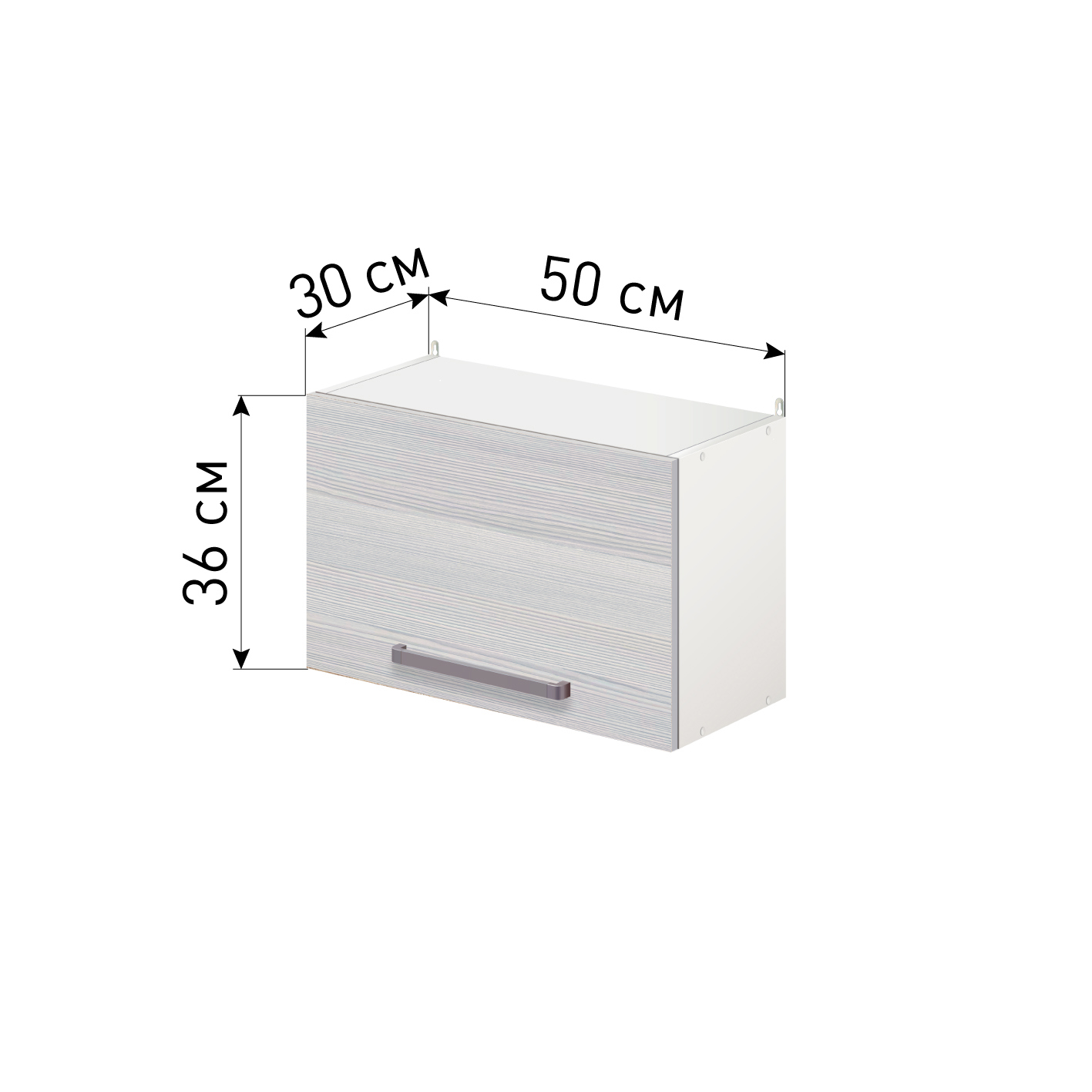 Изображение товара Навесной шкаф Лидер Стиль SHVL50_BB 50x36x30 см ЛДСП цвет дуб беленый