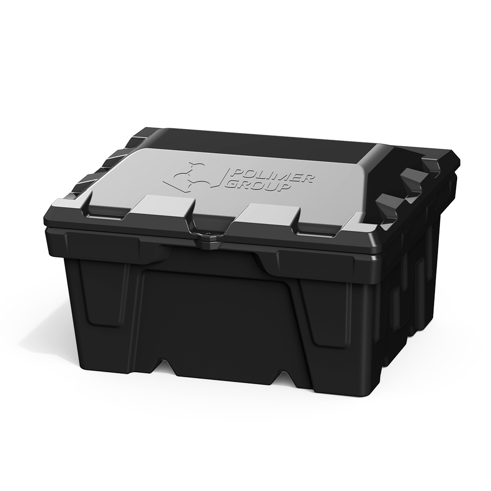 Изображение товара Ящик для хранения Polimer group FB12501 250 л. 81.5x57.4x99.8 см из полиэтилена черный