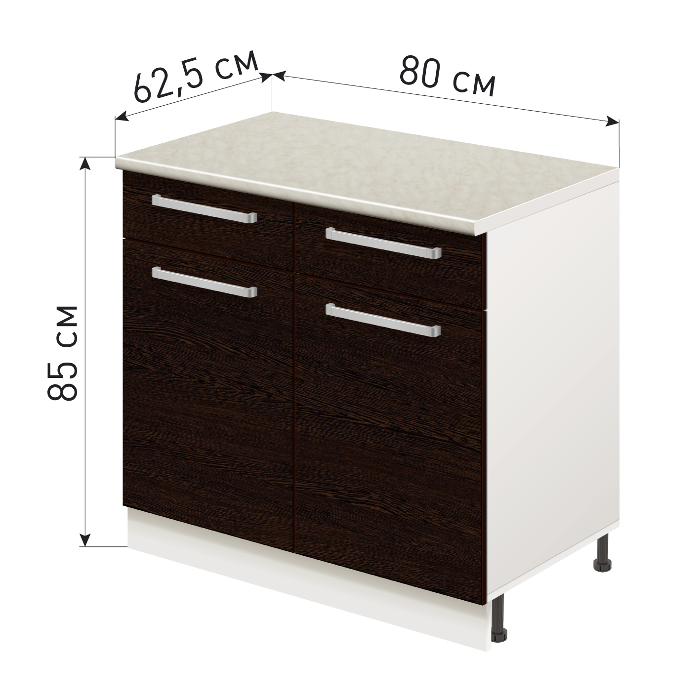 Изображение товара Напольный шкаф ЛИДЕР Стиль TSBY806022_VG Венге Белый