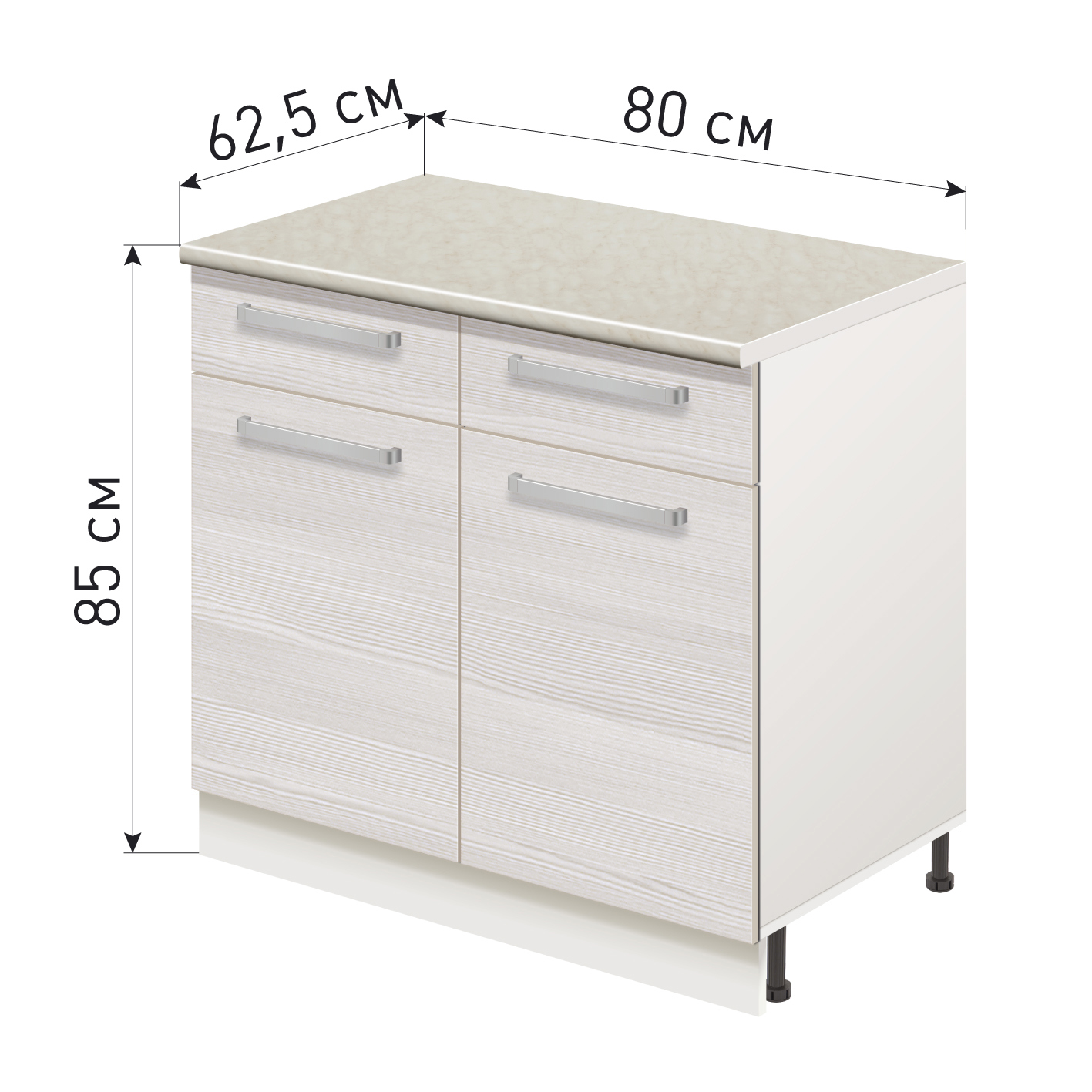 Изображение товара Напольный шкаф ЛИДЕР Стиль TSBY806022_BB Беленый дуб с двумя выдвижными ящиками Изображение товара Напольный шкаф ЛИДЕР Стиль TSBY806022_BB Беленый дуб с двумя выдвижными ящиками