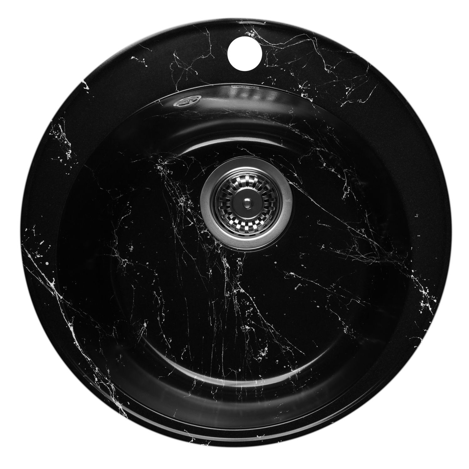 Изображение товара Мойка для кухни из искусственного камня Wisent WA05-11 черно-белая 475x475 мм