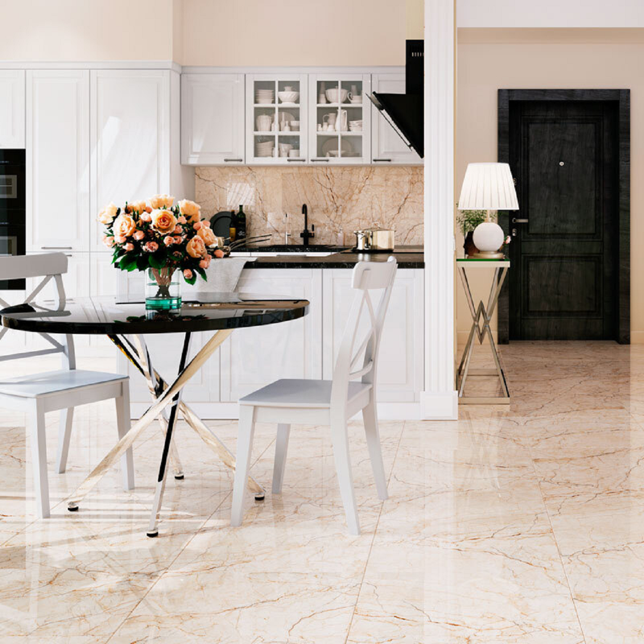 Изображение товара Керамогранит Incolor Magic 60x60 см полированный бежевый мрамор крупноформатный