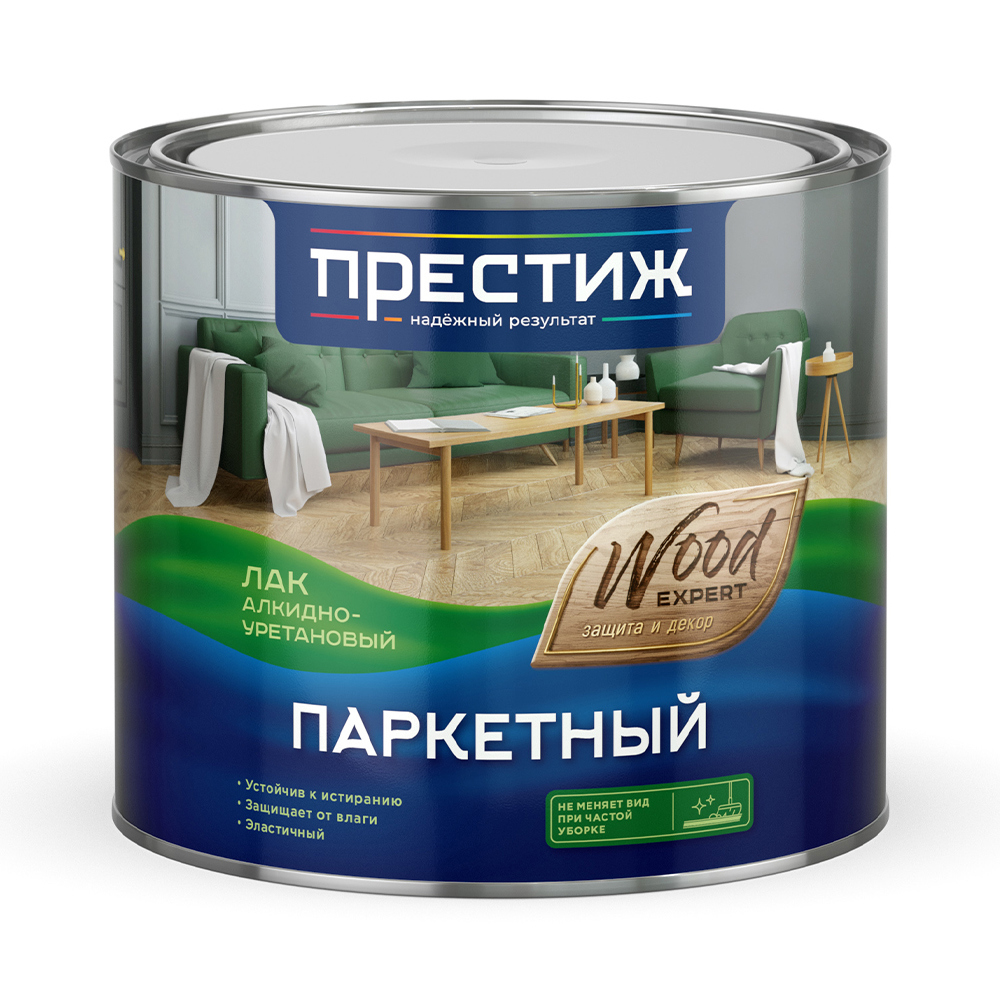 Изображение товара Лак паркетный Престиж глянцевый бесцветный 1.9 л Изображение товара Лак паркетный Престиж глянцевый бесцветный 1.9 л