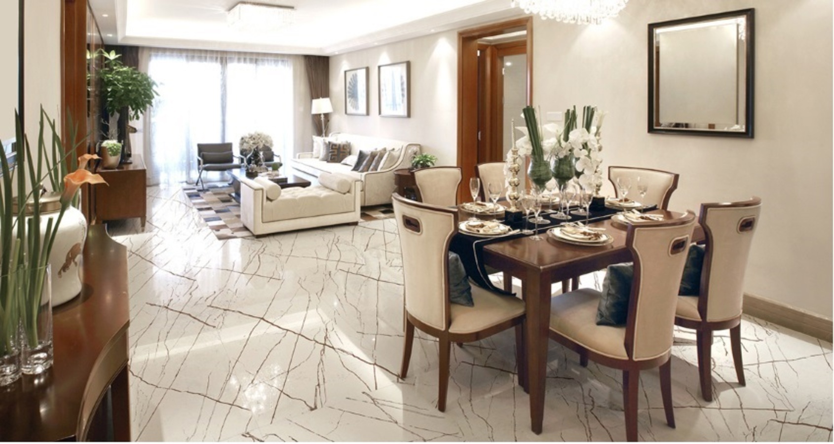 Изображение товара Керамогранит Idalgo home Sandra ID9064E101LLR 60x60см 1.44 м² цвет белый, цена за упаковку