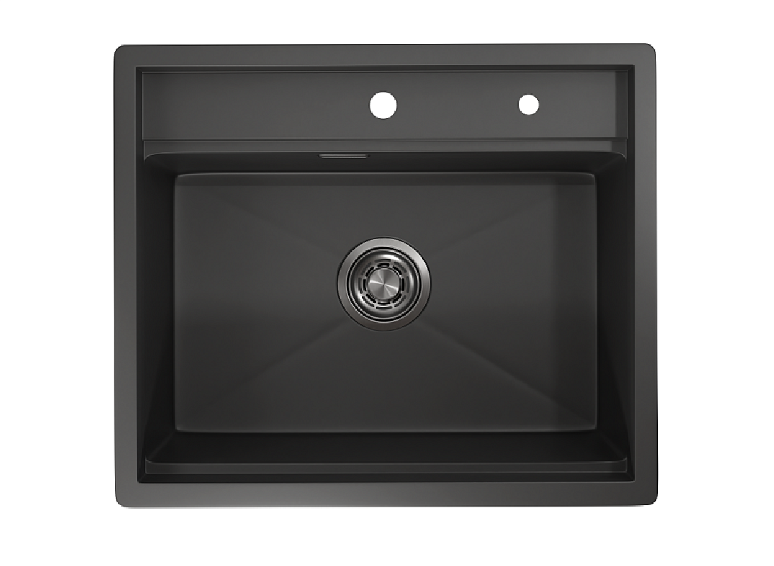 Изображение товара Накладная кухонная мойка Granula KS-6051 из нержавеющей стали черный матовый