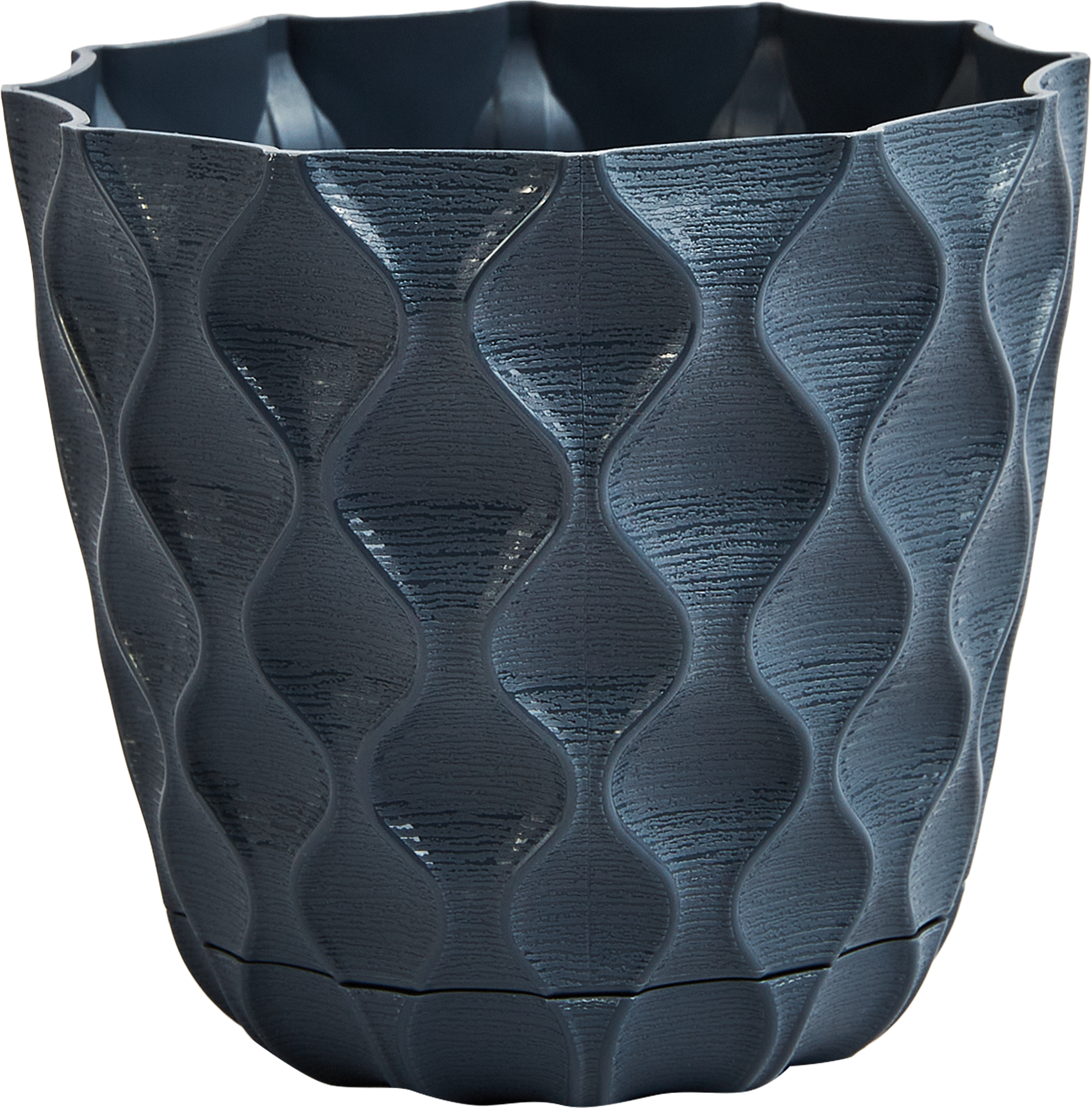 Горшок для цветов Ingreen Wave ø11.5 см v0.65 л пластик цвет вулканический серый