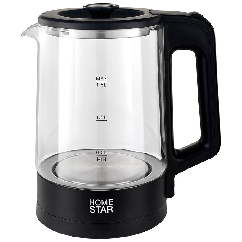 Изображение товара Электрический чайник Homestar HS-1008 1.80 лстекло цвет черный