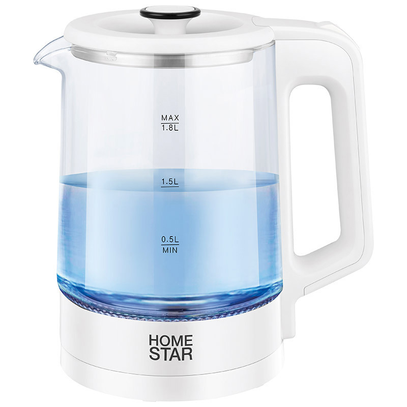 Изображение товара Электрический чайник Homestar HS-1008 1.80 лстекло цвет белый
