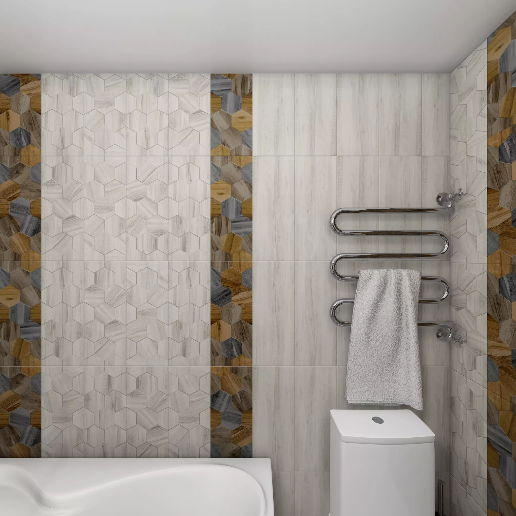 Изображение товара Настенная плитка Keramin Миф 00-001671 20x50см 1.4 м² цвет белый