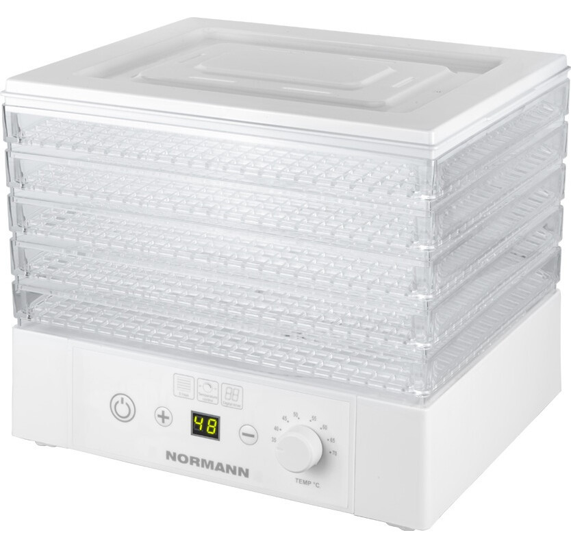 Изображение товара Сушилка для овощей и фруктов Normann AFD-901 265 Вт 5 ярусов белая