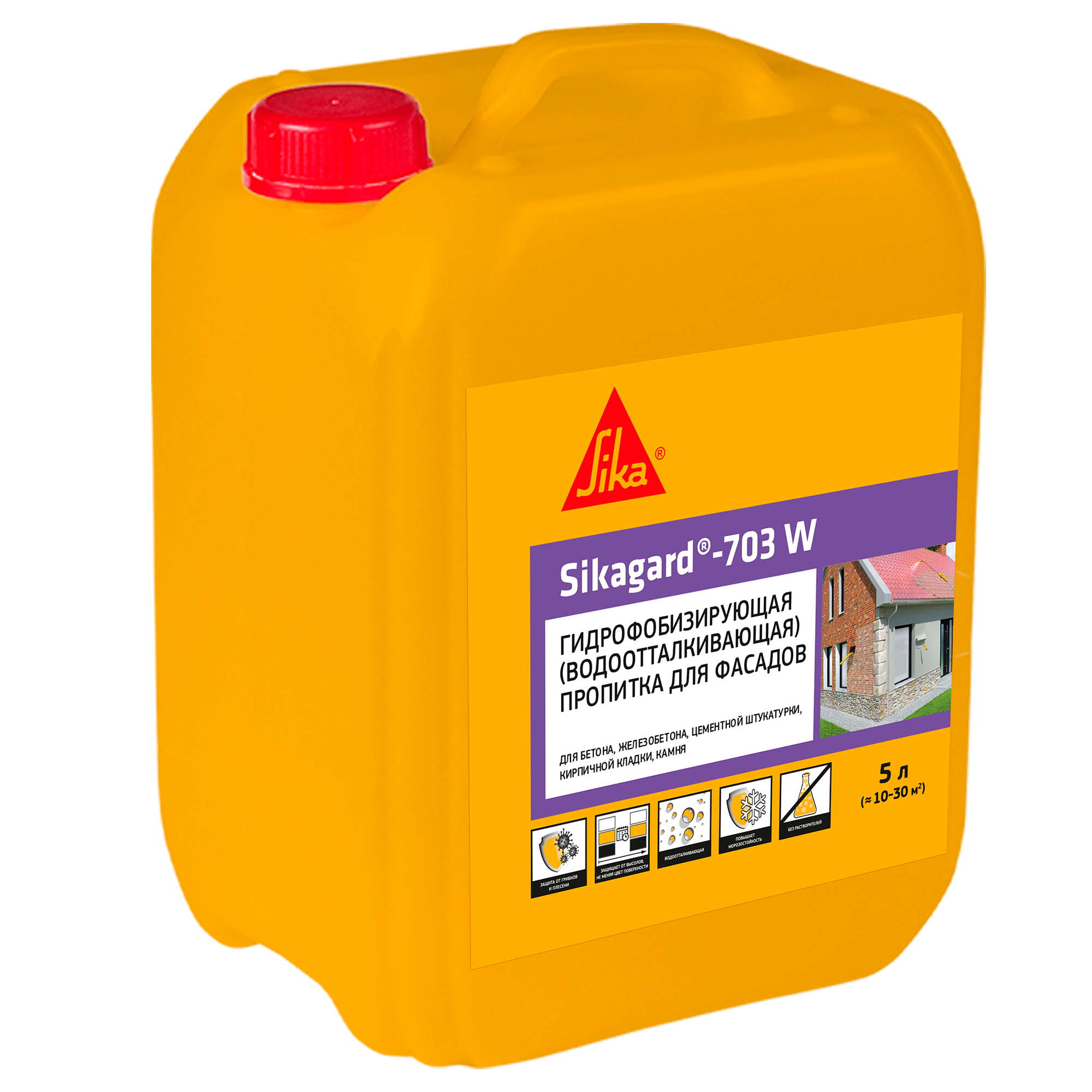 Изображение товара Пропитка защитная гидрофобная для фасадов зданий Sika Sikagard-703W 5 л