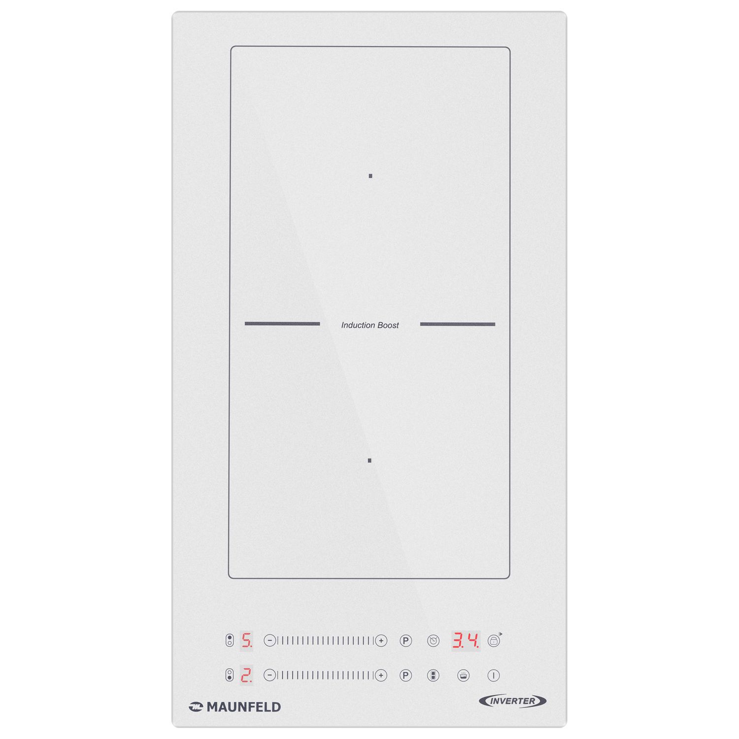 Изображение товара Индукционная варочная панель Maunfeld CVI292S2BWH Inverter 29 см 2 конфорки Белая