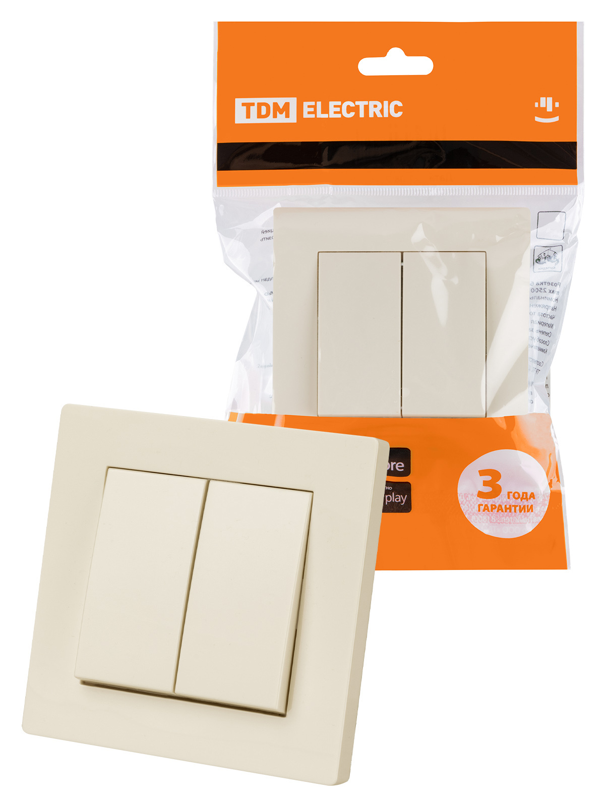 Изображение товара Выключатель накладной Tdm electric Сенеж SQ1816-0111 2 клавиши цвет слоновая кость Изображение товара Выключатель накладной Tdm electric Сенеж SQ1816-0111 2 клавиши цвет слоновая кость
