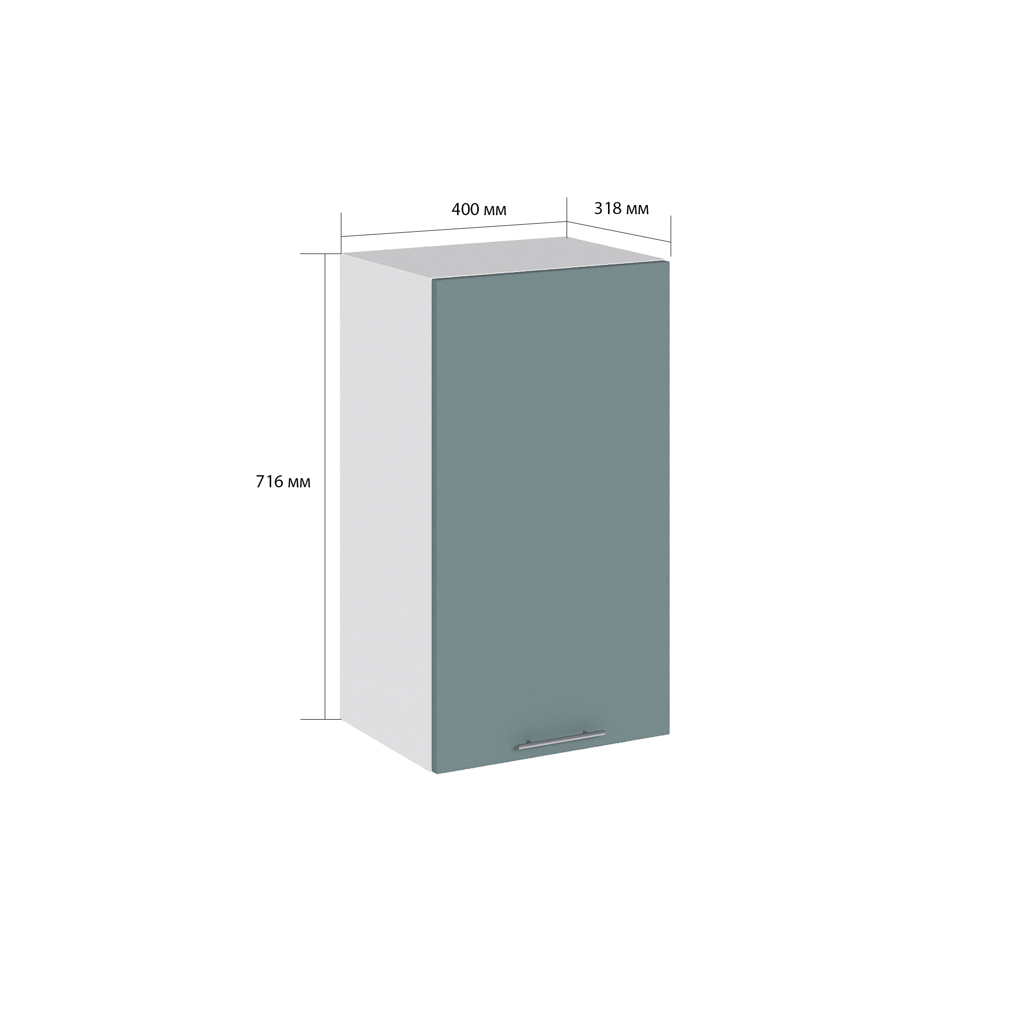 Изображение товара Навесной шкаф Валерия 40x71.6x31.8 см ЛДСП голубая лагуна софт