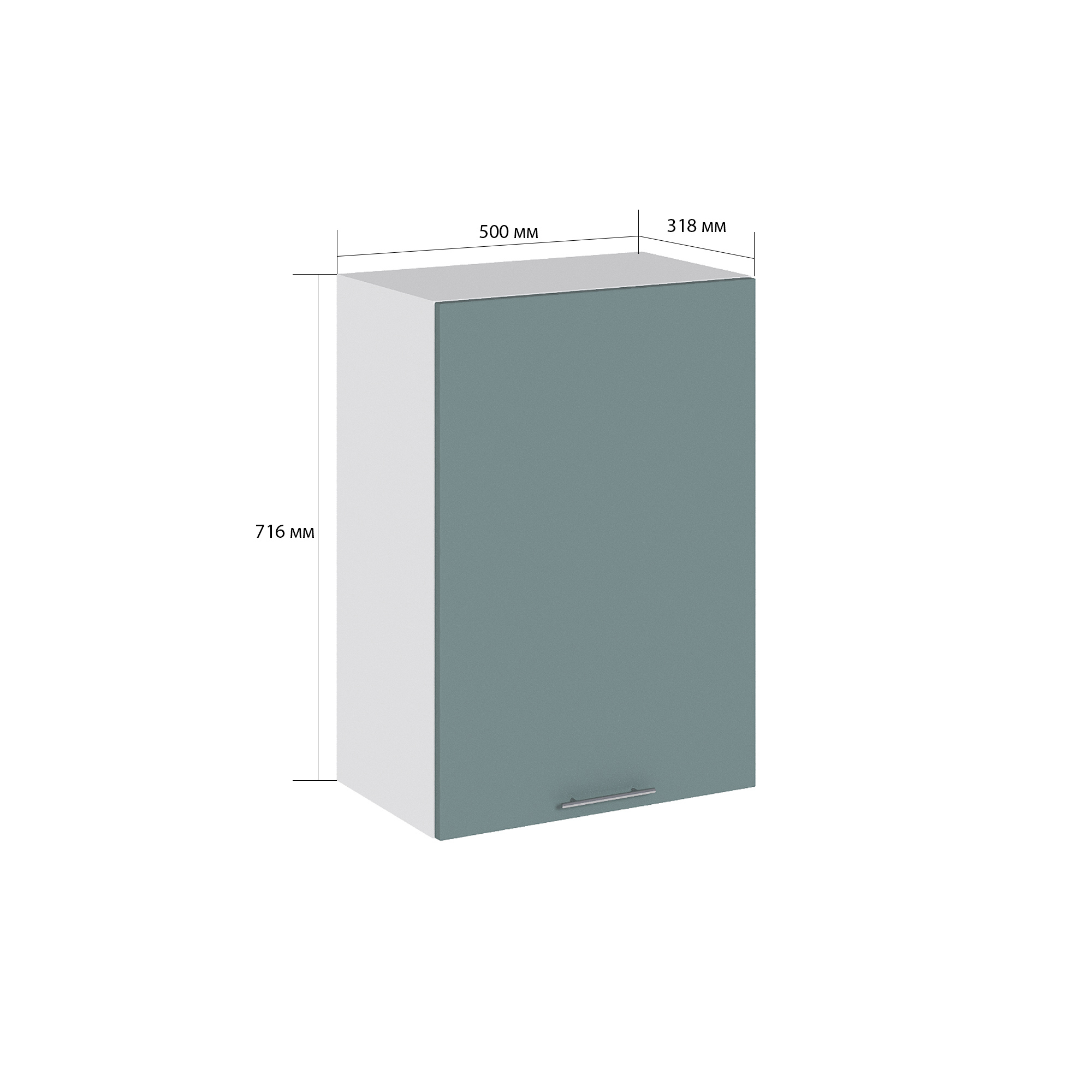 Изображение товара Навесной шкаф Сурская мебель Валерия 50x71.6x31.8 см ЛДСП цвет лагуна софт