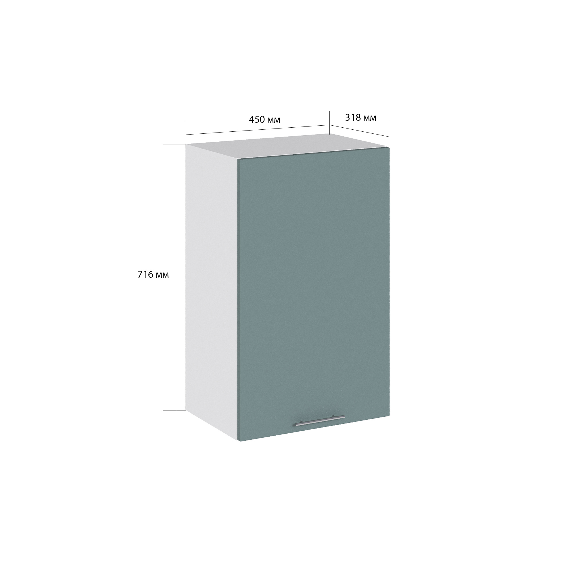 Изображение товара Навесной шкаф Сурская мебель Валерия 45x71.6x31.8 см ЛДСП цвет лагуна софт