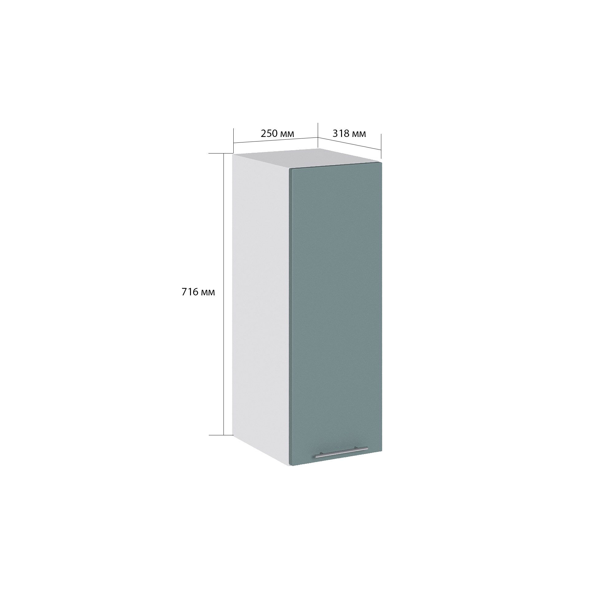 Изображение товара Навесной шкаф Валерия из ЛДСП и МДФ голубая лагуна 71.6 см