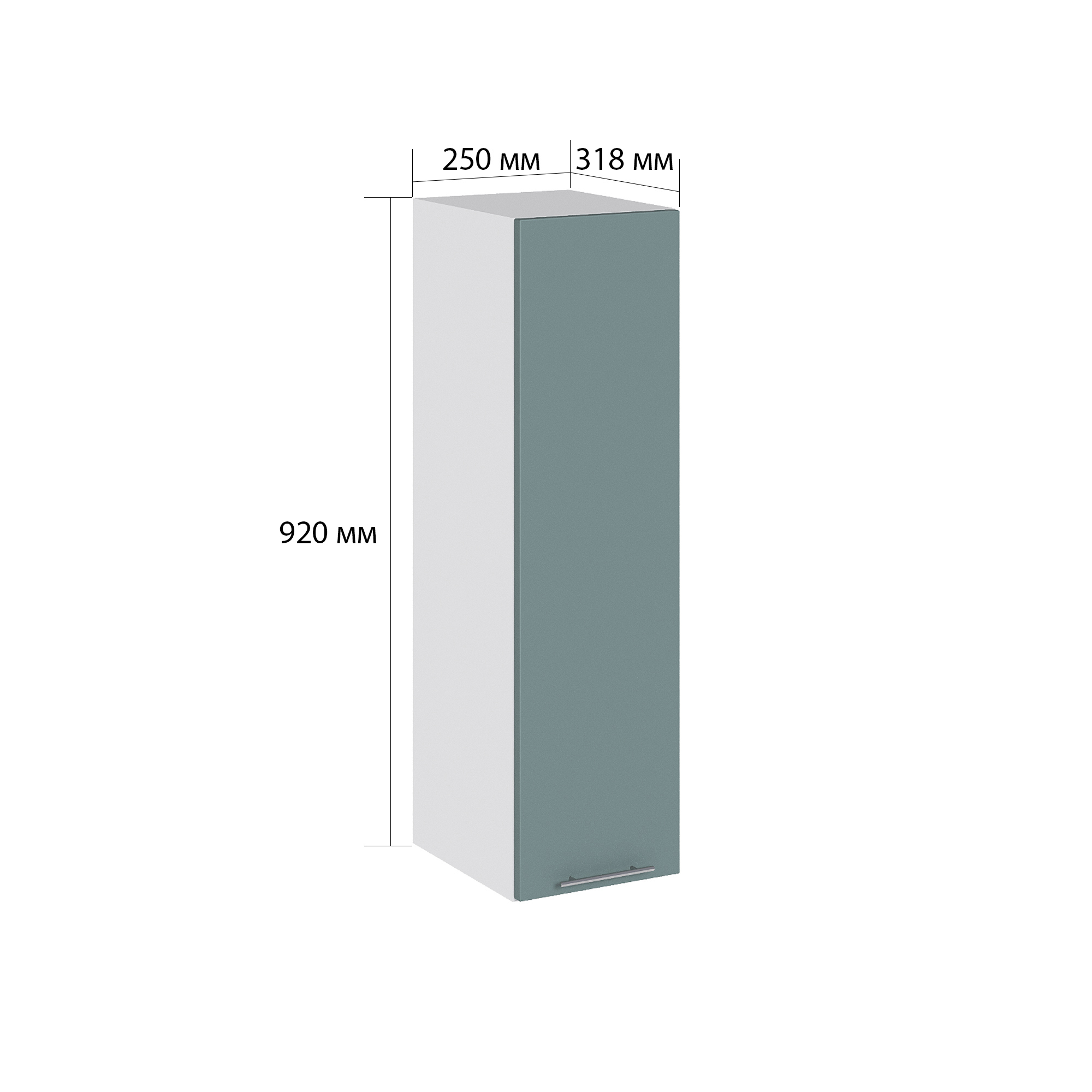Изображение товара Навесной шкаф Валерия 25x92x31.8 см ЛДСП голубая лагуна софт Россия