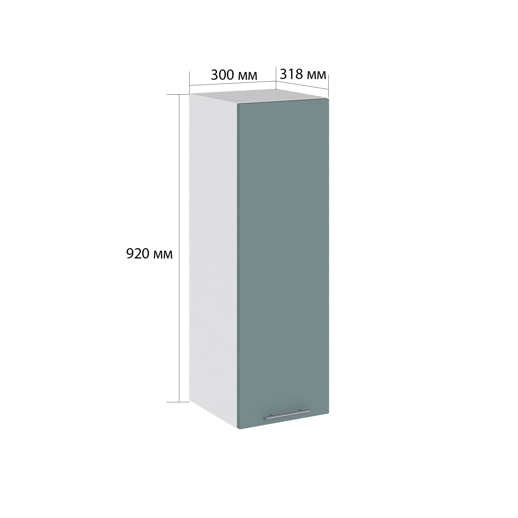 Изображение товара Навесной шкаф Сурская мебель Валерия 30x92x31.8 см ЛДСП цвет лагуна софт