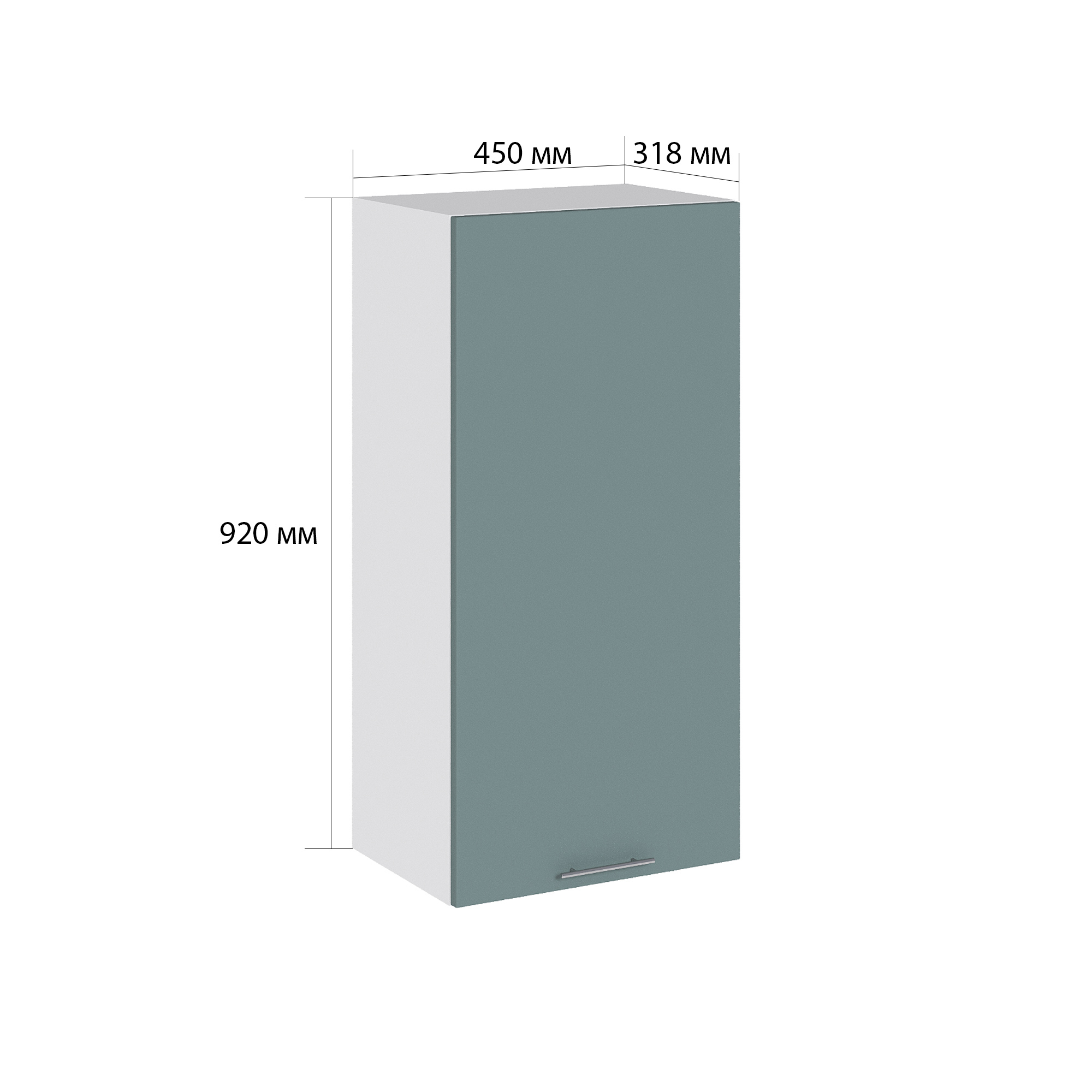 Изображение товара Навесной шкаф Сурская мебель Валерия 45x92x31.8 см ЛДСП цвет лагуна софт