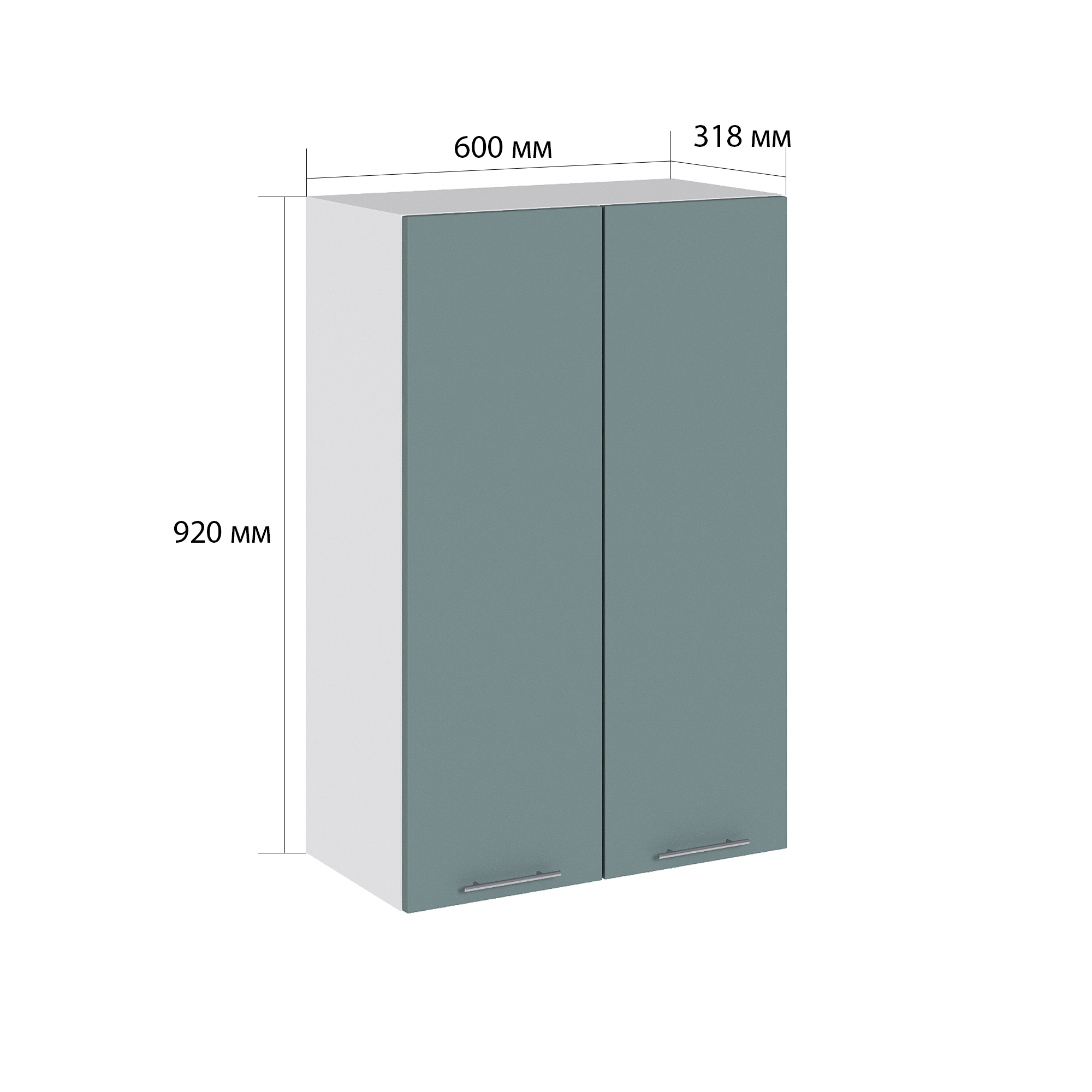 Изображение товара Навесной шкаф Сурская мебель Валерия 60x92x31.8 см ЛДСП цвет лагуна софт